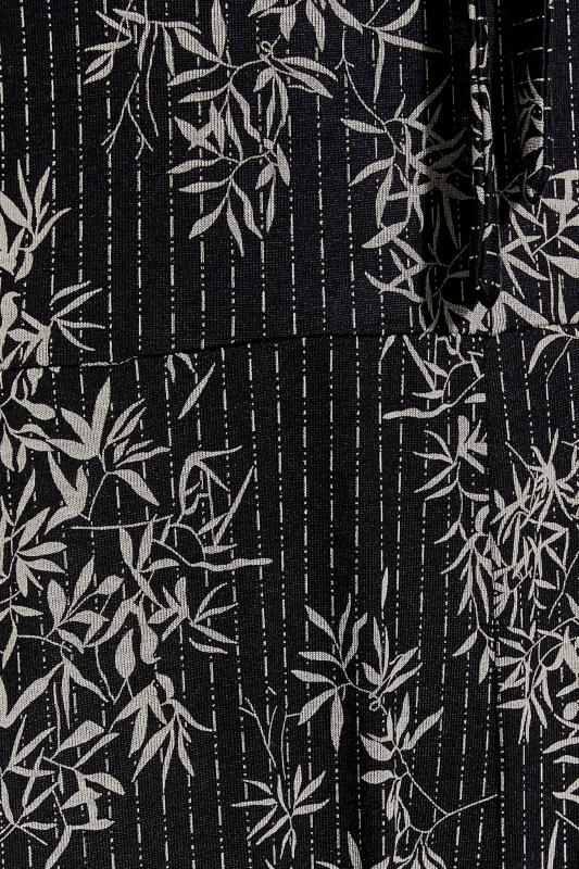 LTS Tall Black Stripe Leaf Print Jumpsuit 5