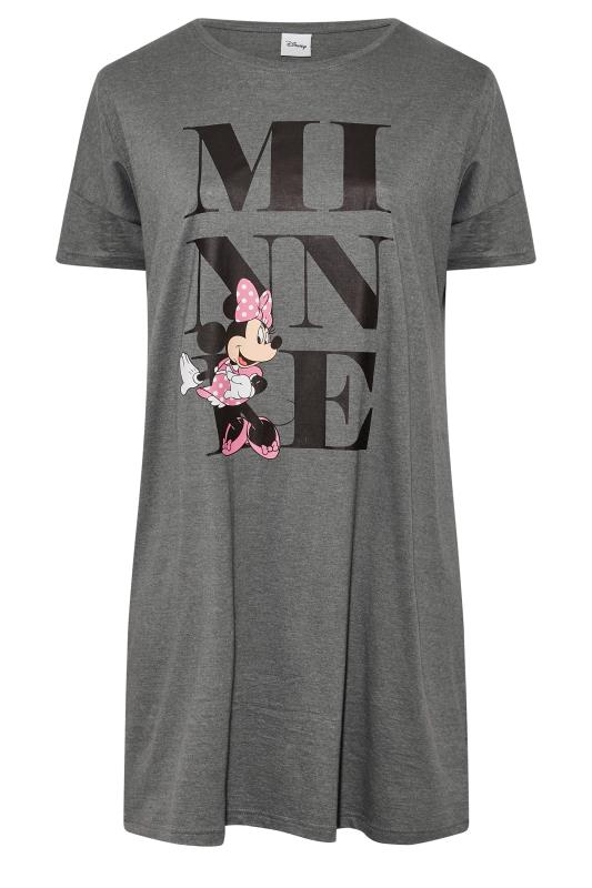 DISNEY Plus Size Grey Minnie Mouse Sleep Tee Nightdress | Yours Clothing 6