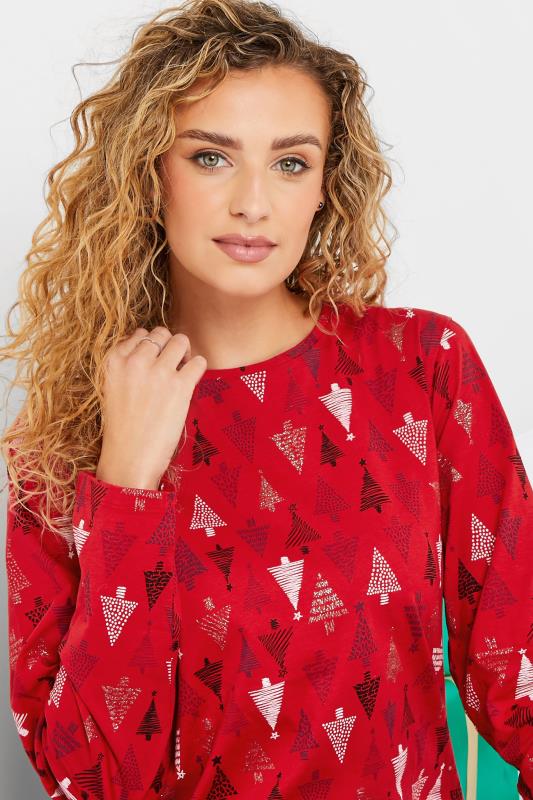 LTS Tall Women's Red Christmas Tree Print Pyjama Set | Long Tall Sally 4