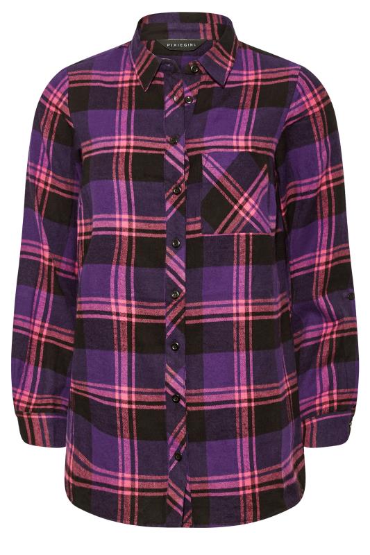 Petite Purple Check Button Shirt 7