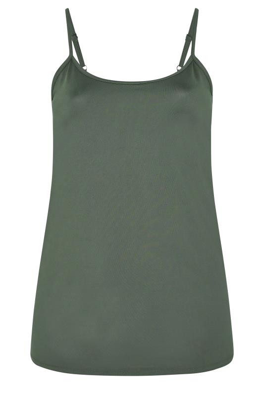 YOURS Curve Khaki Green Strappy Vest Top | Yours Clothing 6