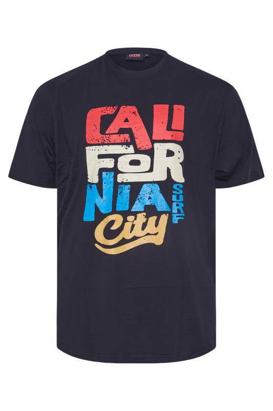 ESPIONAGE Navy Blue California Print T-Shirt | BadRhino 3