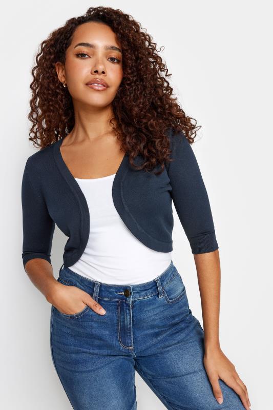  Grande Taille M&Co Navy Blue Cropped Cardigan
