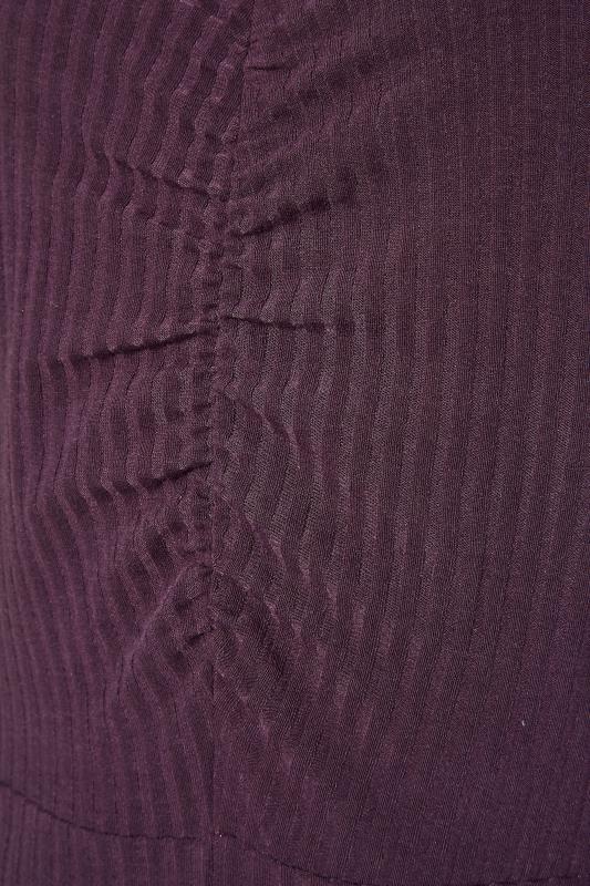 LTS Tall Purple Ribbed Puff Sleeve Jumpsuit 5