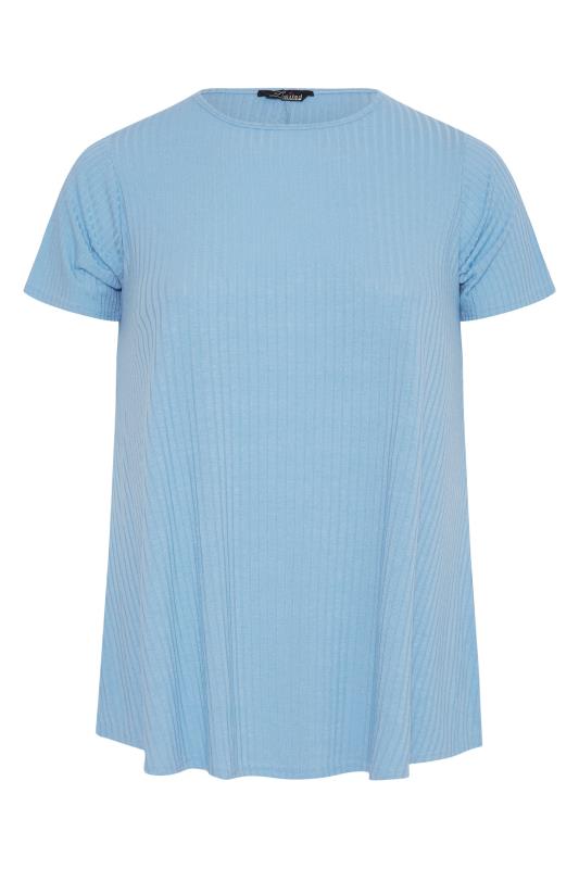LIMITED COLLECTION Curve Light Blue Ribbed Swing Top 5