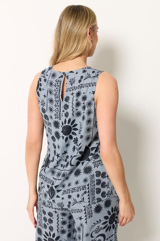 LTS Tall Blue Coastal Print Sleeveless Top | Long Tall Sally 4