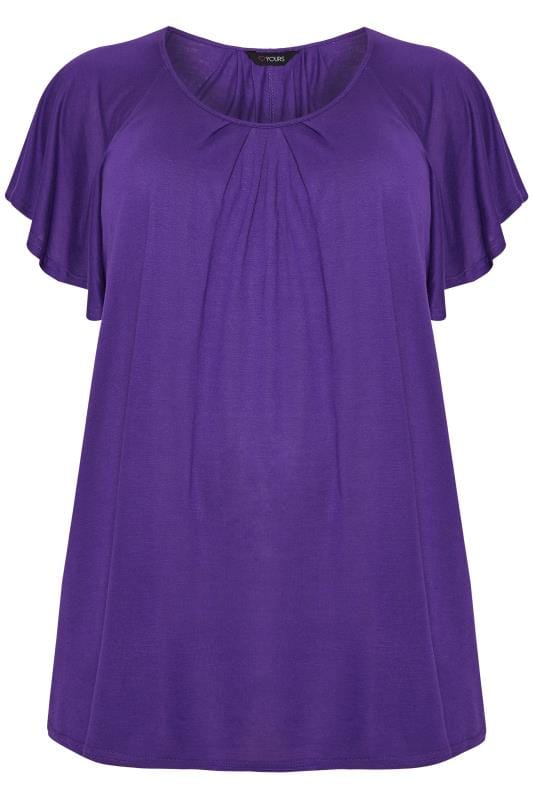 SIZE UP Purple Angel Sleeve Jersey Top | Sizes 16 to 36 | Yours Clothing