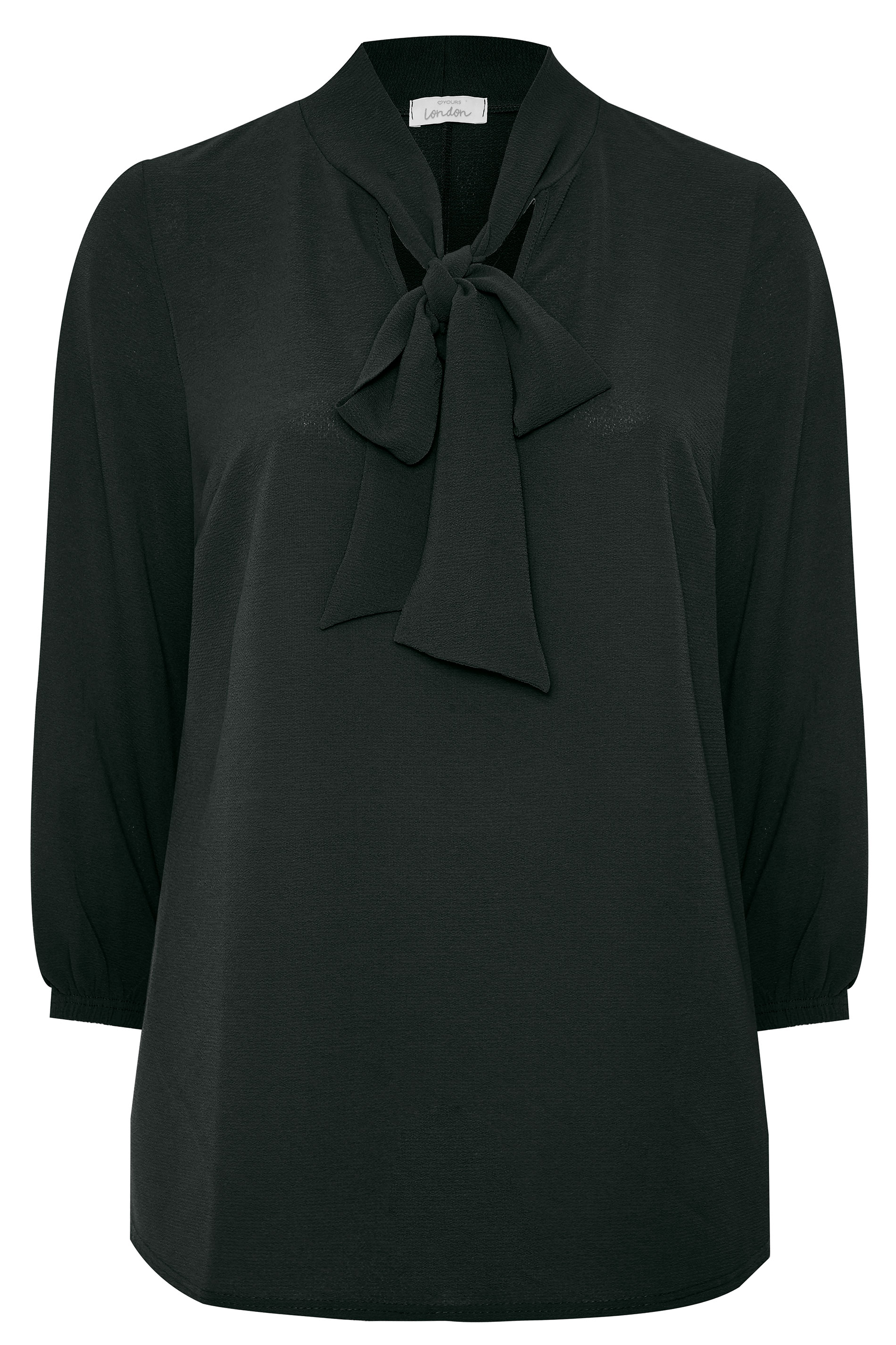 YOURS LONDON Black Bow Blouse | Yours Clothing