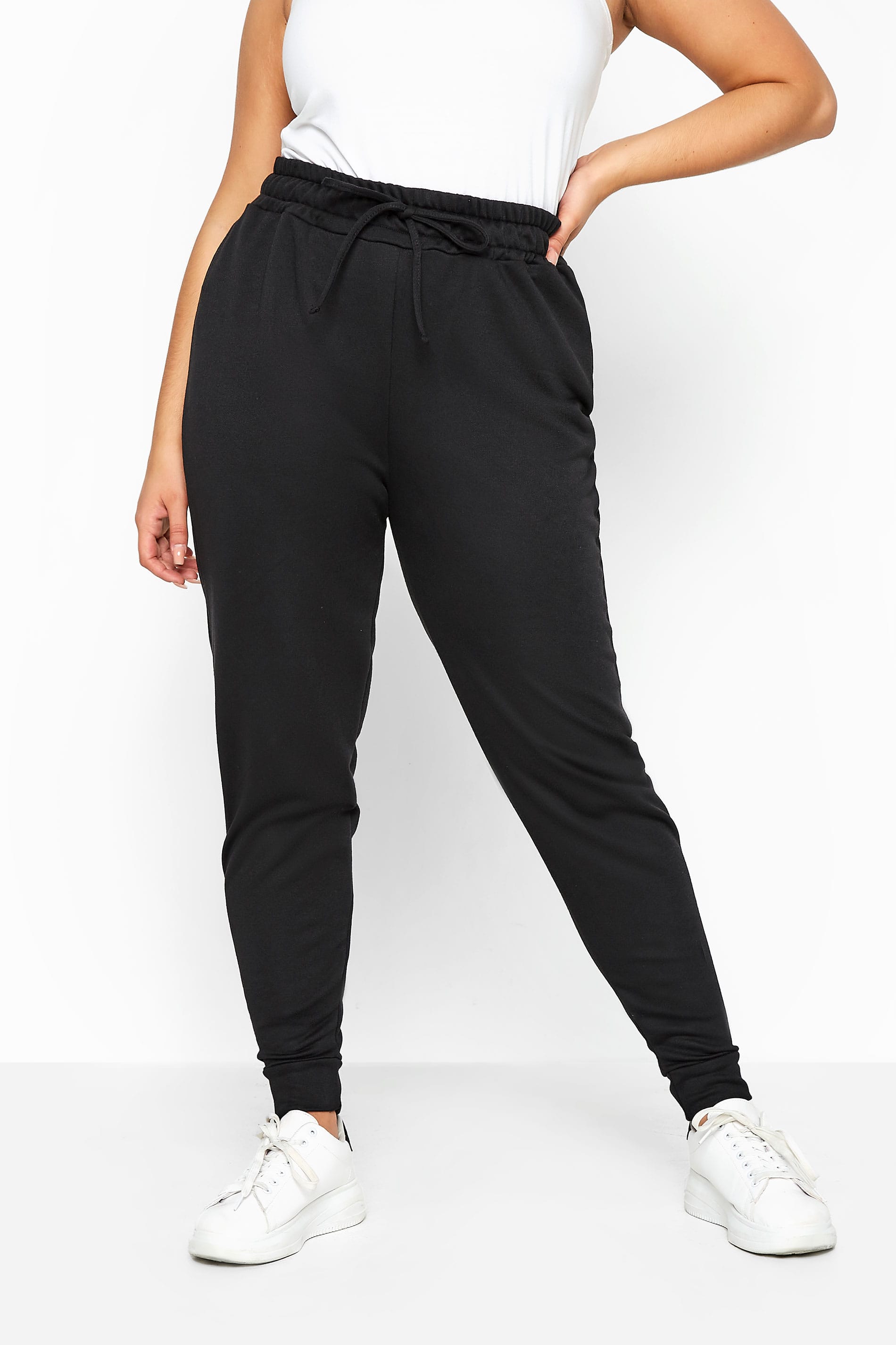 Black Basic Cuffed Joggers | Yours Clothing