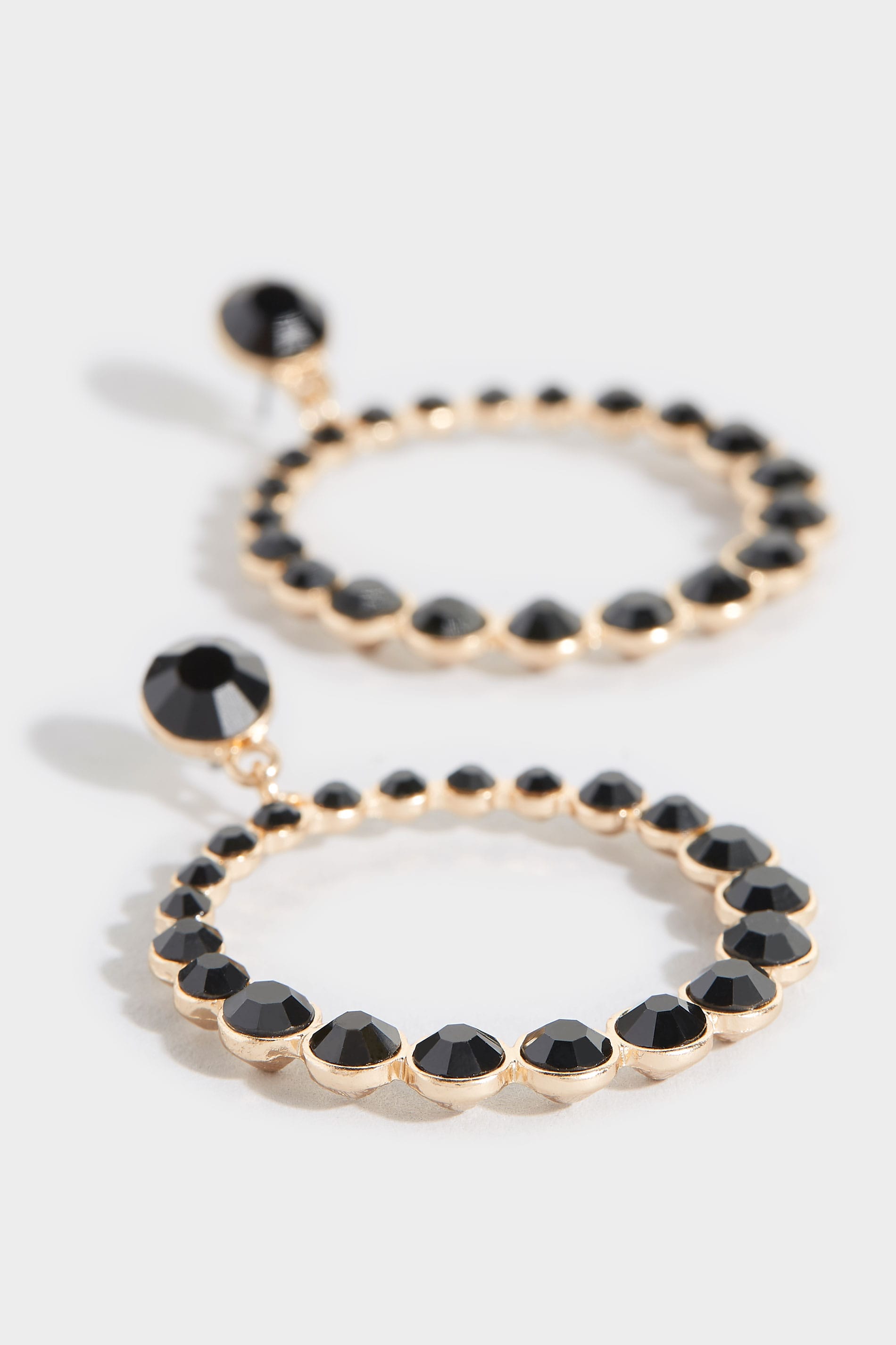 Black Beaded Hoop Earrings | Long Tall Sally