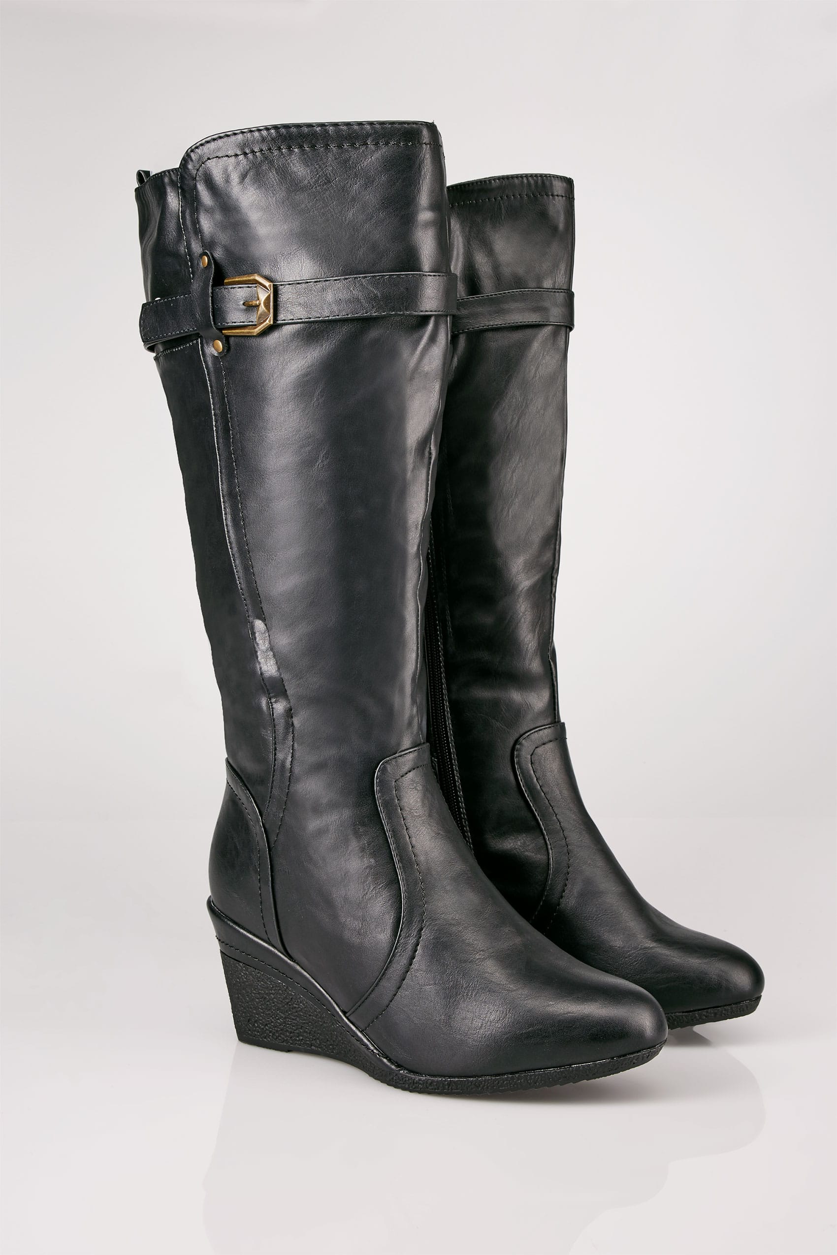 short black wedge boots