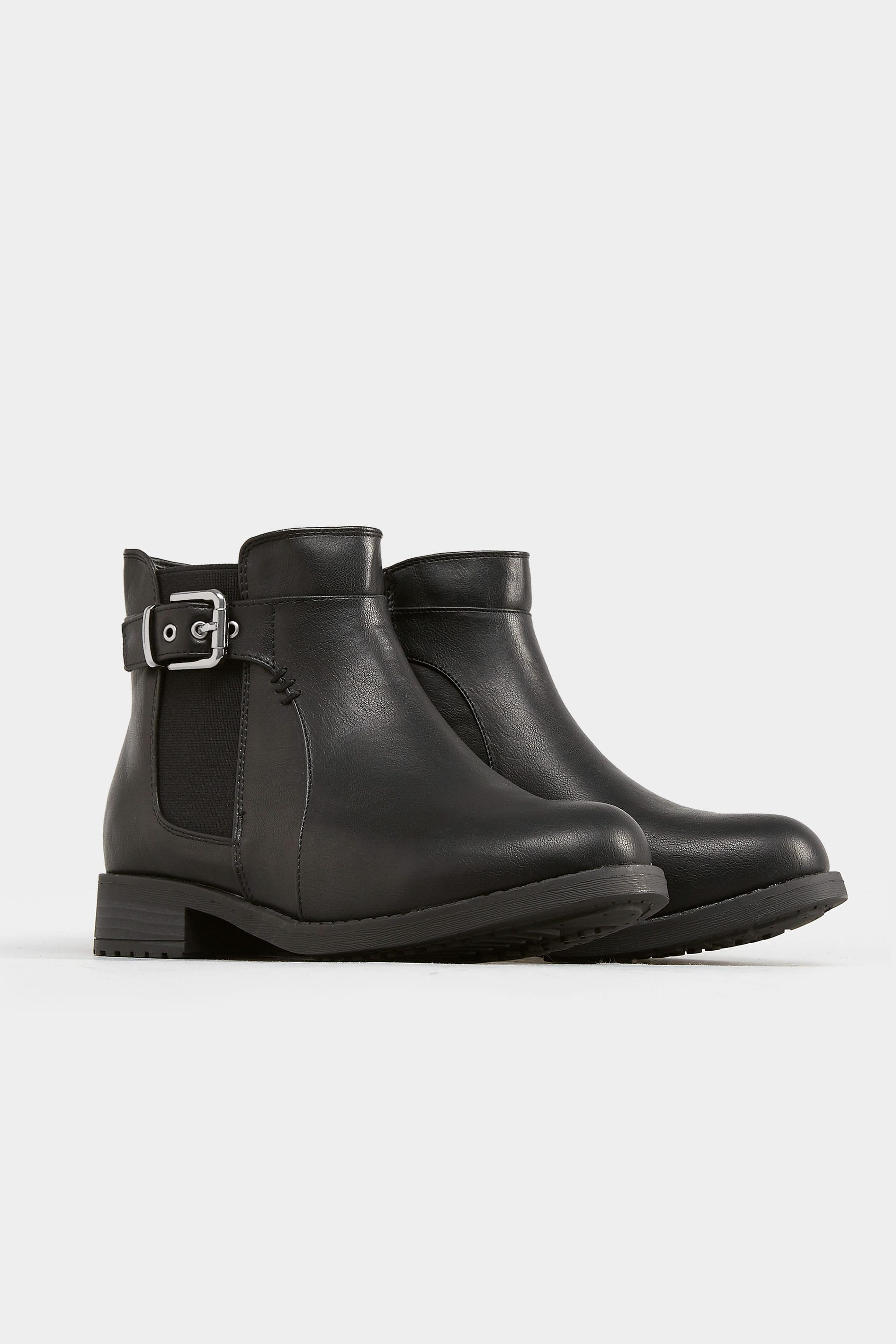 Black Chelsea Ankle Boot In EEE Fit, Sizes 4EEE to 10EEE | Yours Clothing