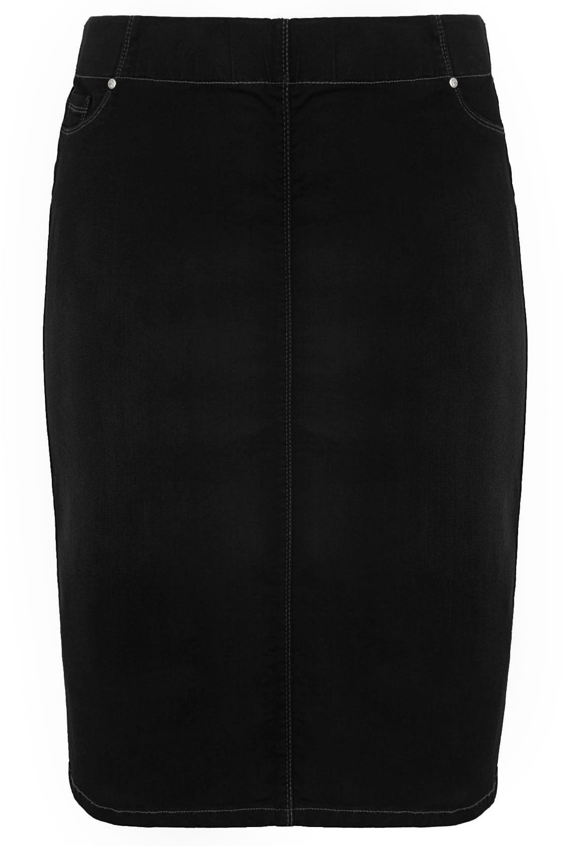 Black Denim Pencil Skirt Plus Size 16 To 36