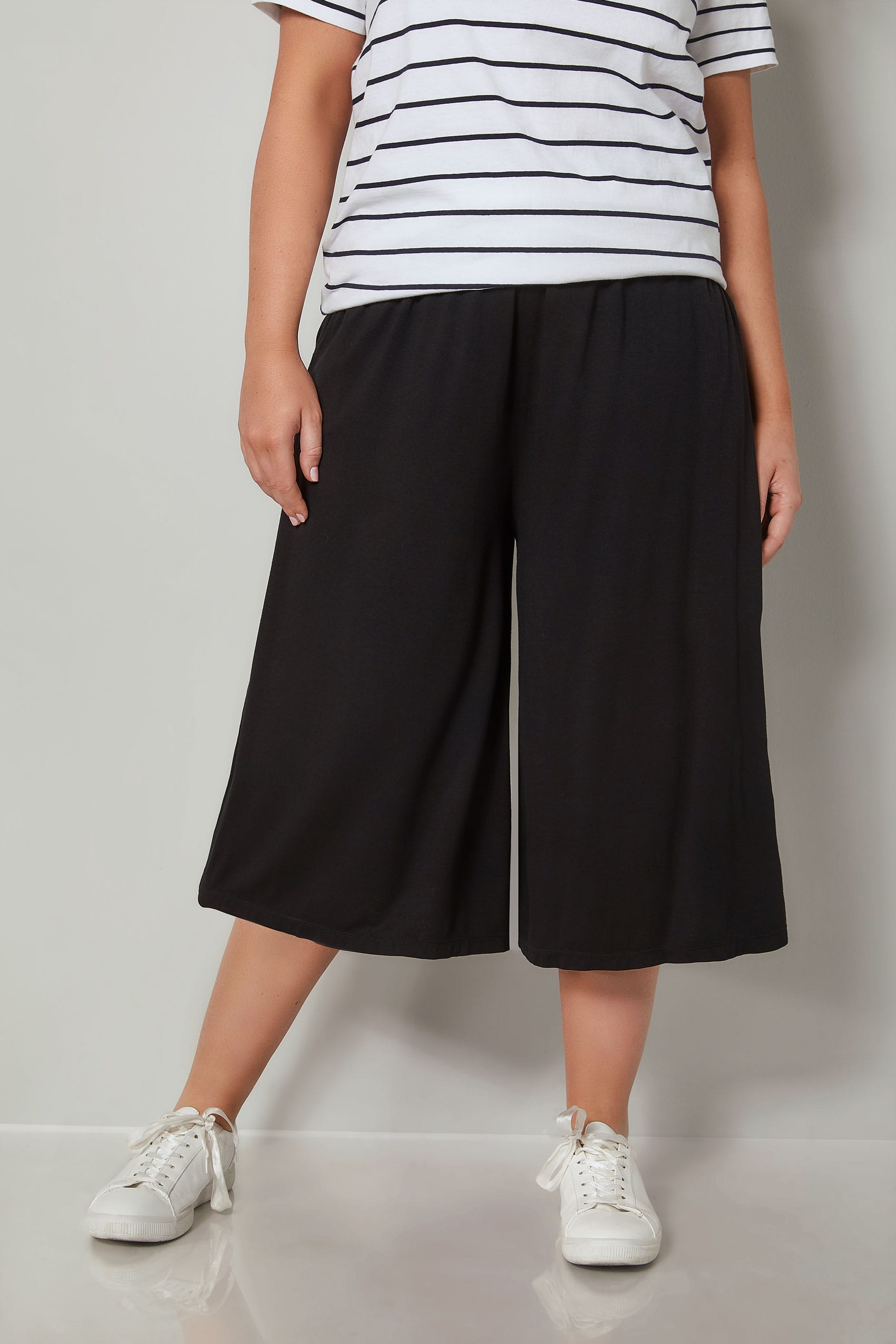 Black Jersey Culottes, plus size 16 to 