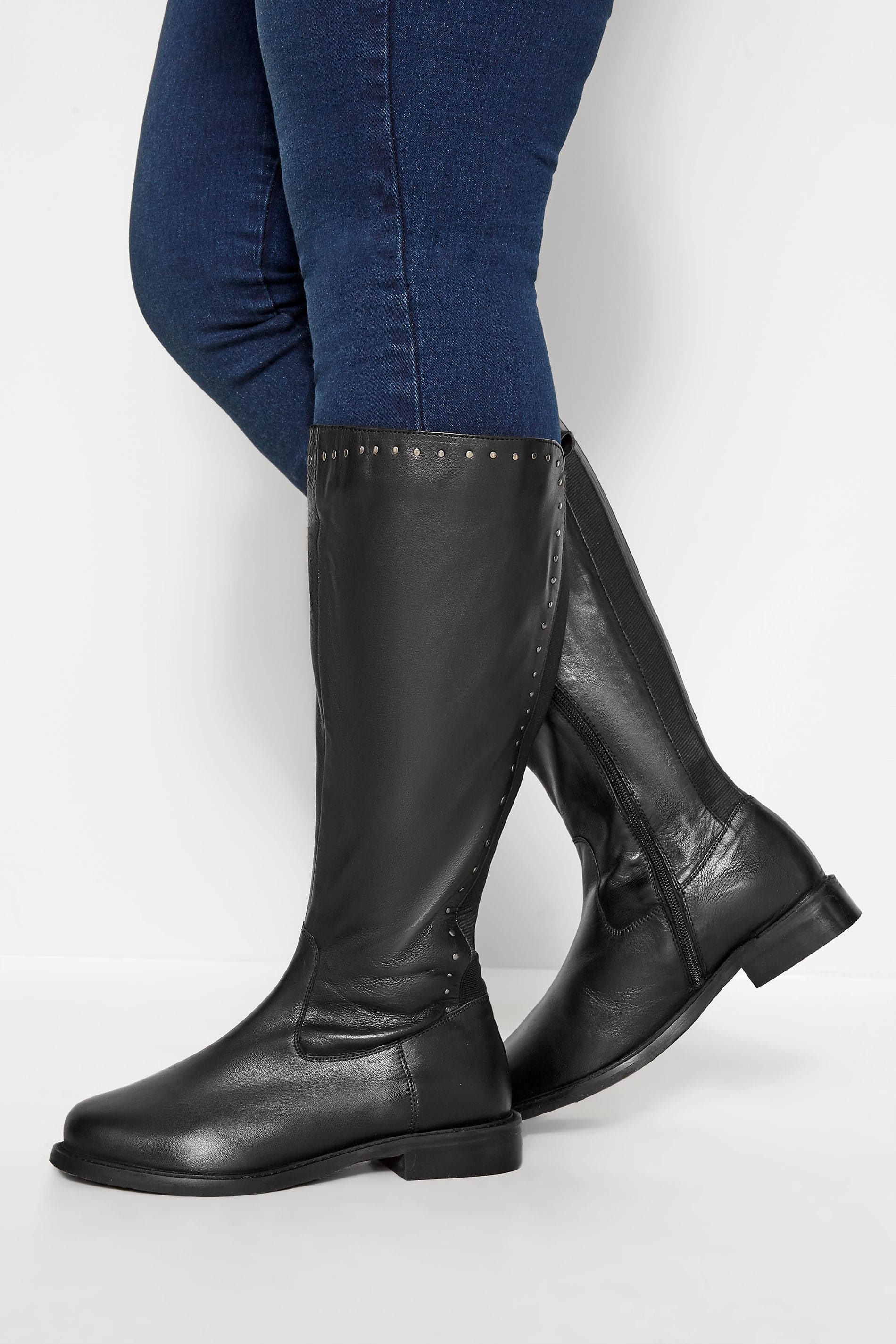 wide leather boots