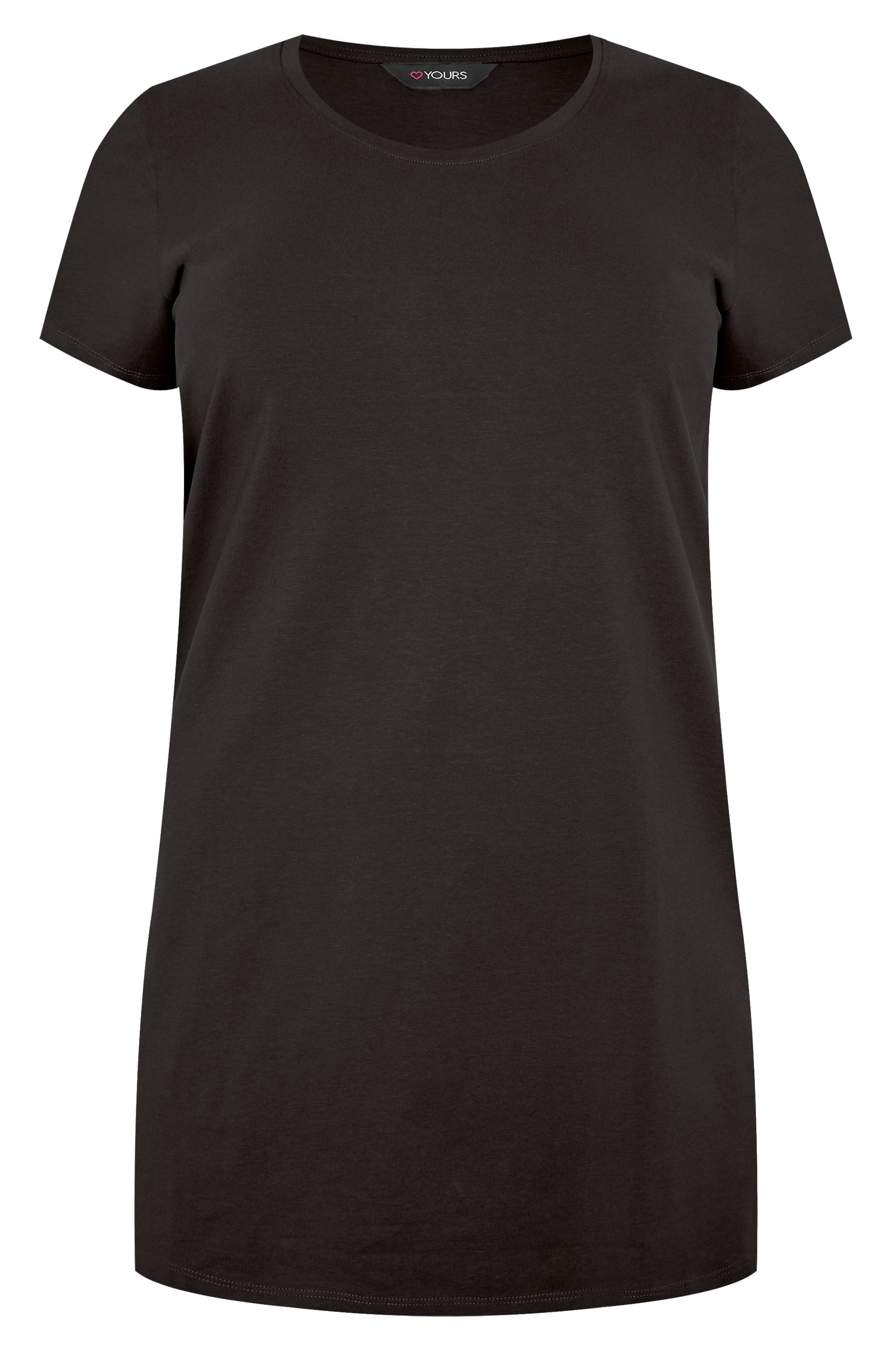 sløring Opgive Spole tilbage Plus Size Black Longline T-Shirt | Yours Clothing
