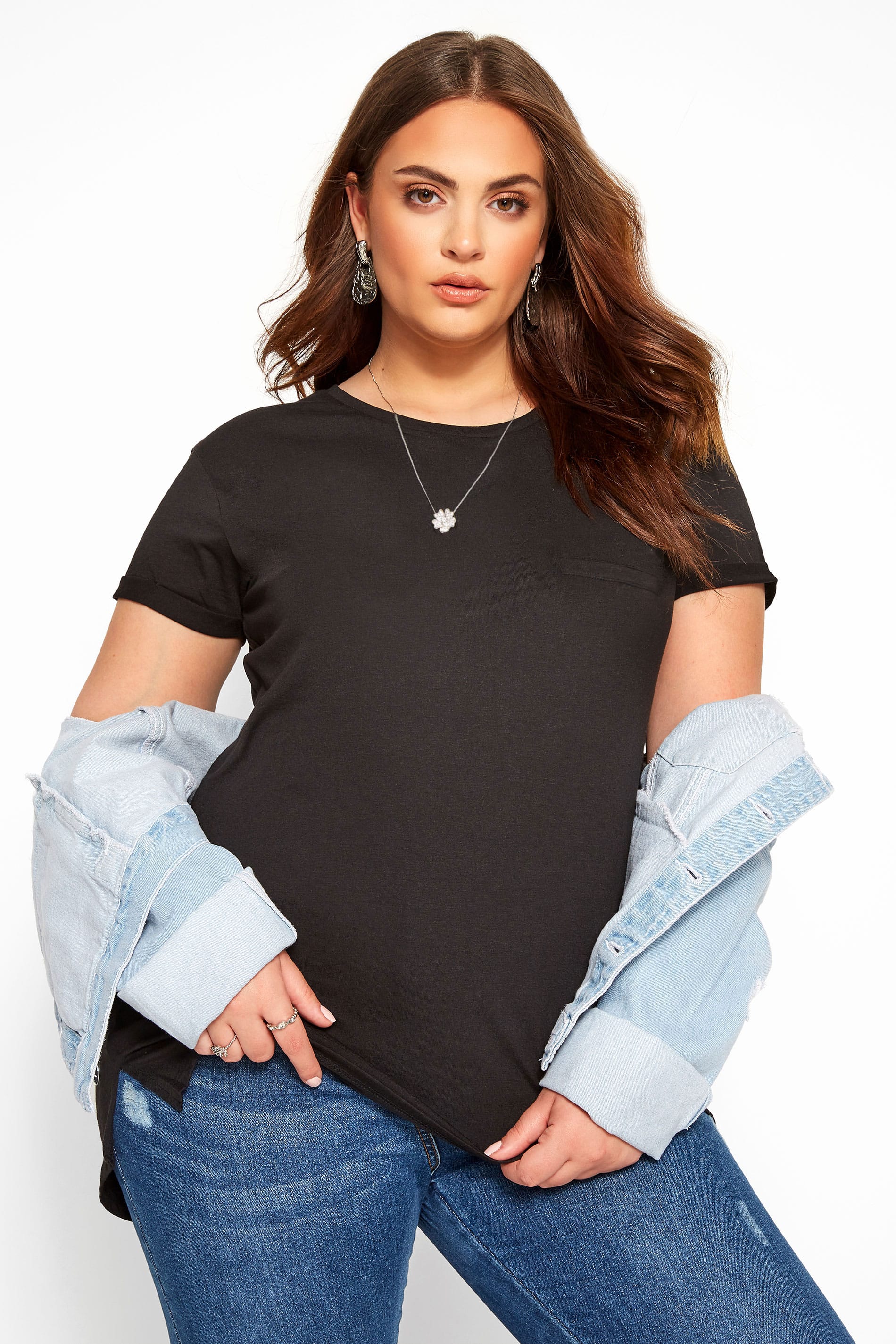 Black Mock Pocket T-Shirt , Plus size 16 to 36 | Yours ...