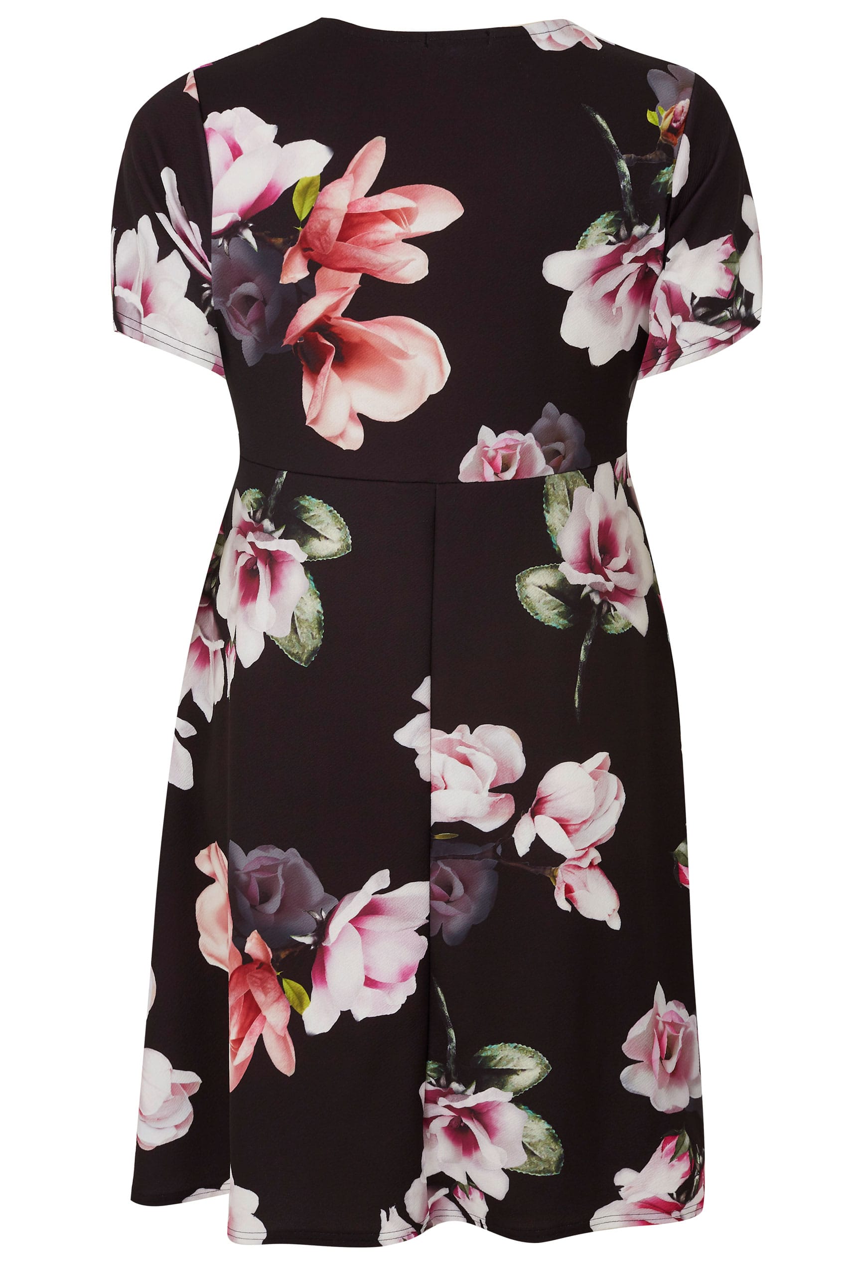 Black And Multi Floral Wrap Dress Plus Size 16 To 36