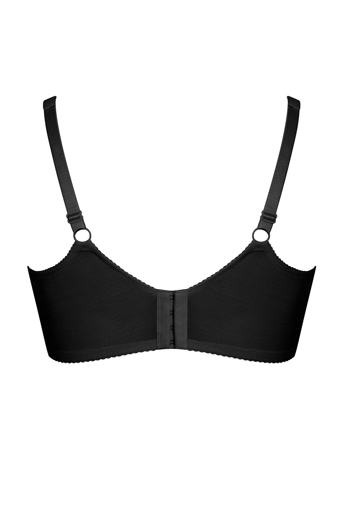 Black Non-Wired Bra With Lace Inserts | Yours Clothing