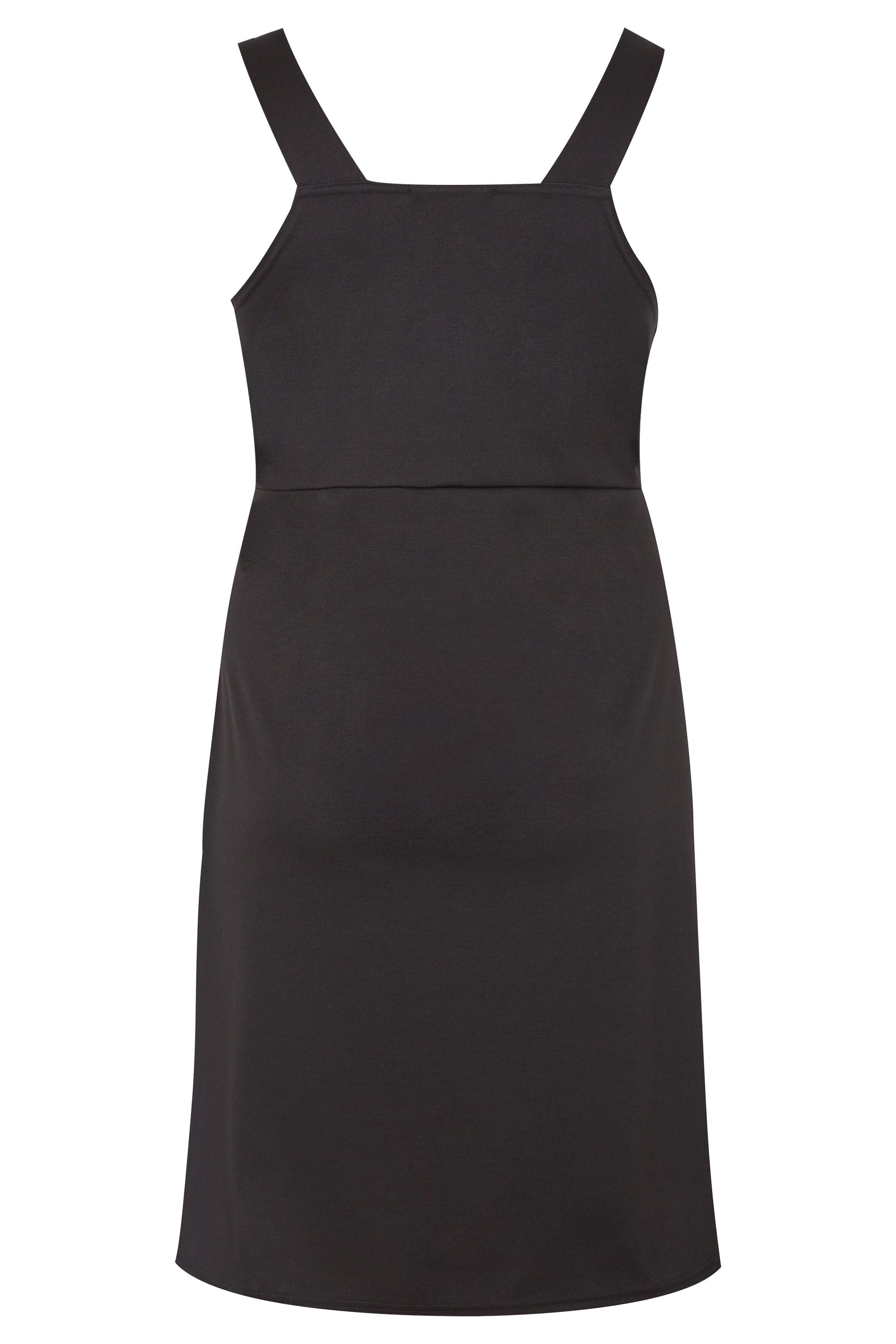 Black Pinafore With Ring Detail, Plus size 16 to 36