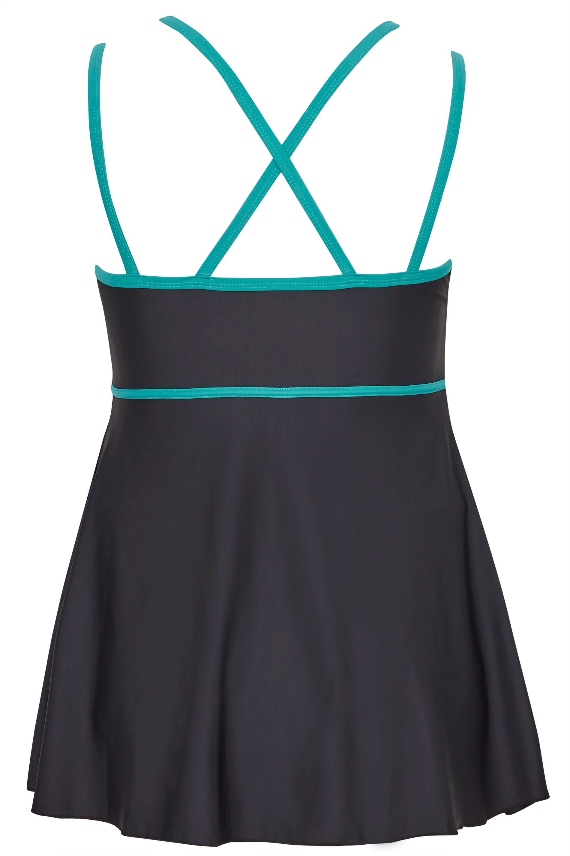 Plus Size Black Piped Swim Dress | Sizes 16 to 36 | Yours Clothing