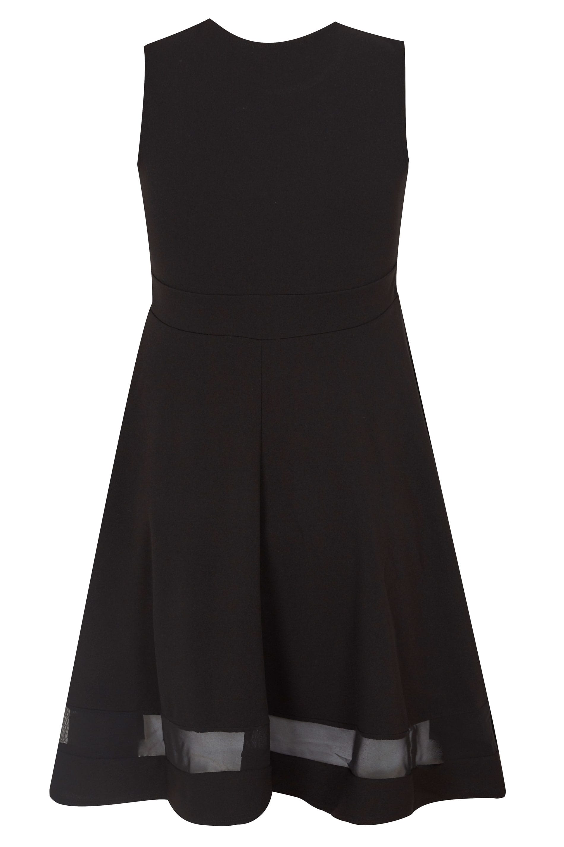 Black Scuba Skater Dress, Plus size 16 to 36 | Yours Clothing