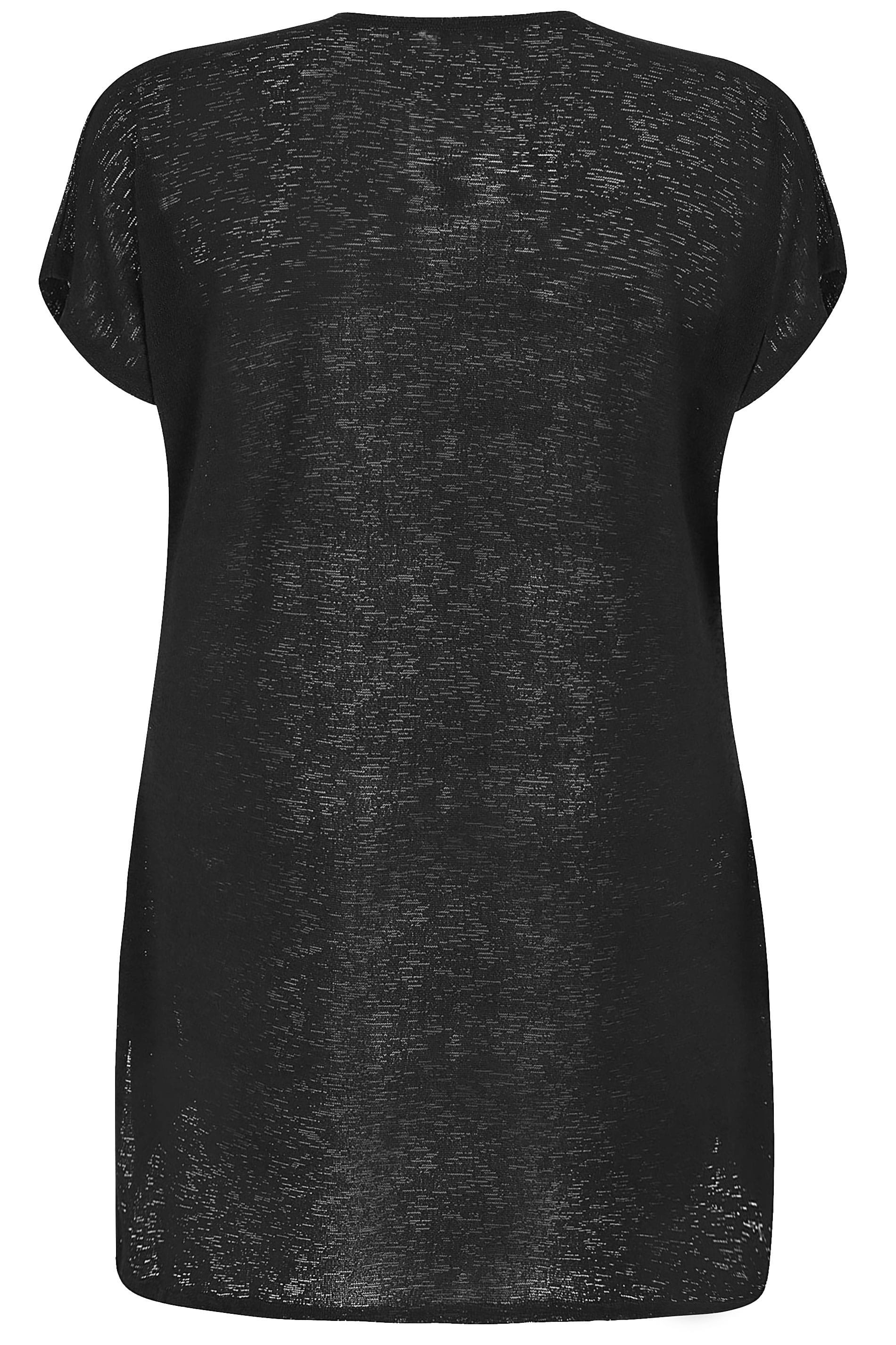Black Short Sleeve Cardigan | Plus Sizes 16 to 36 | Yours Clothing
