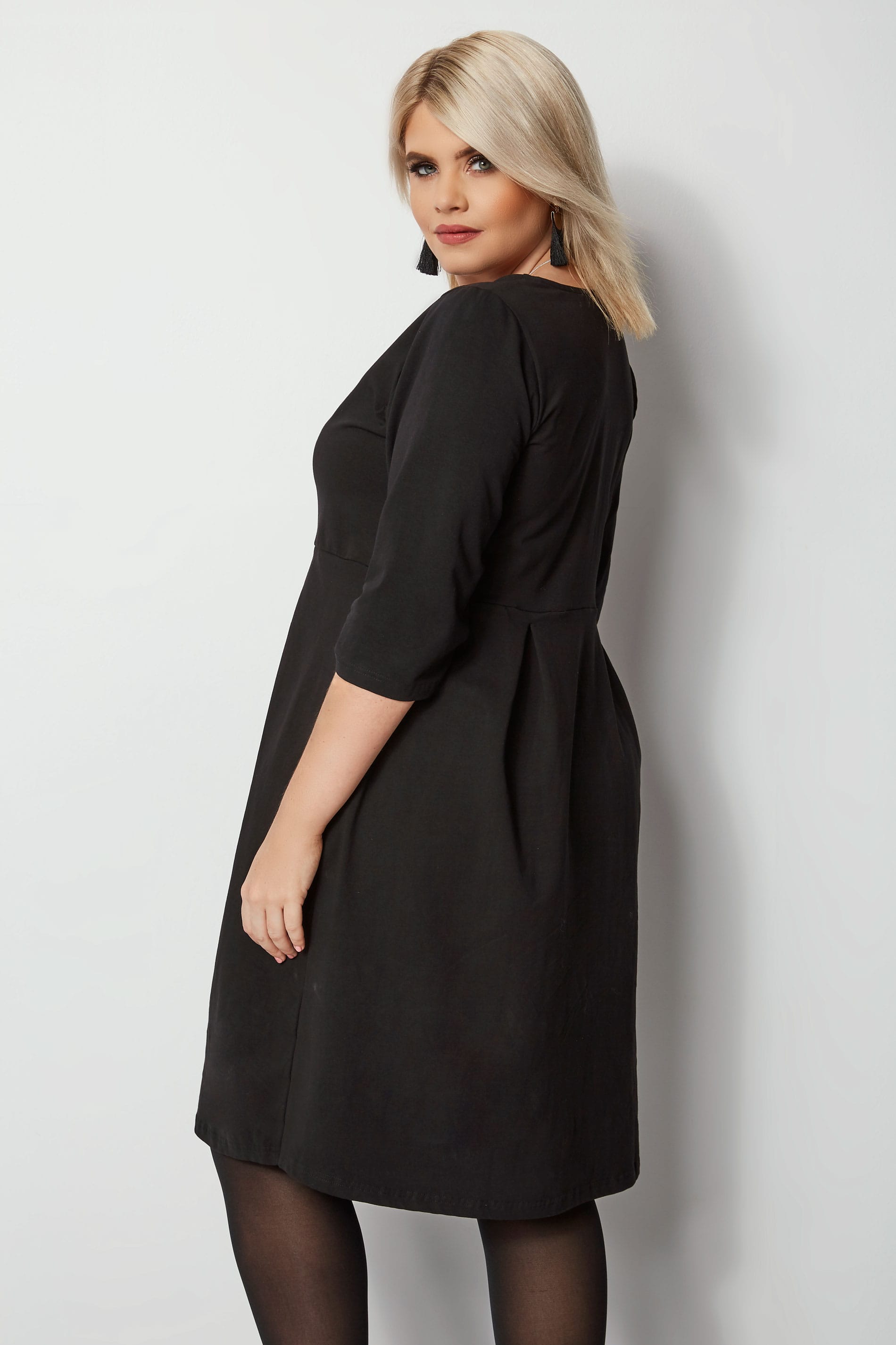 Black Skater Dress, Plus size 16 to 36 | Yours Clothing