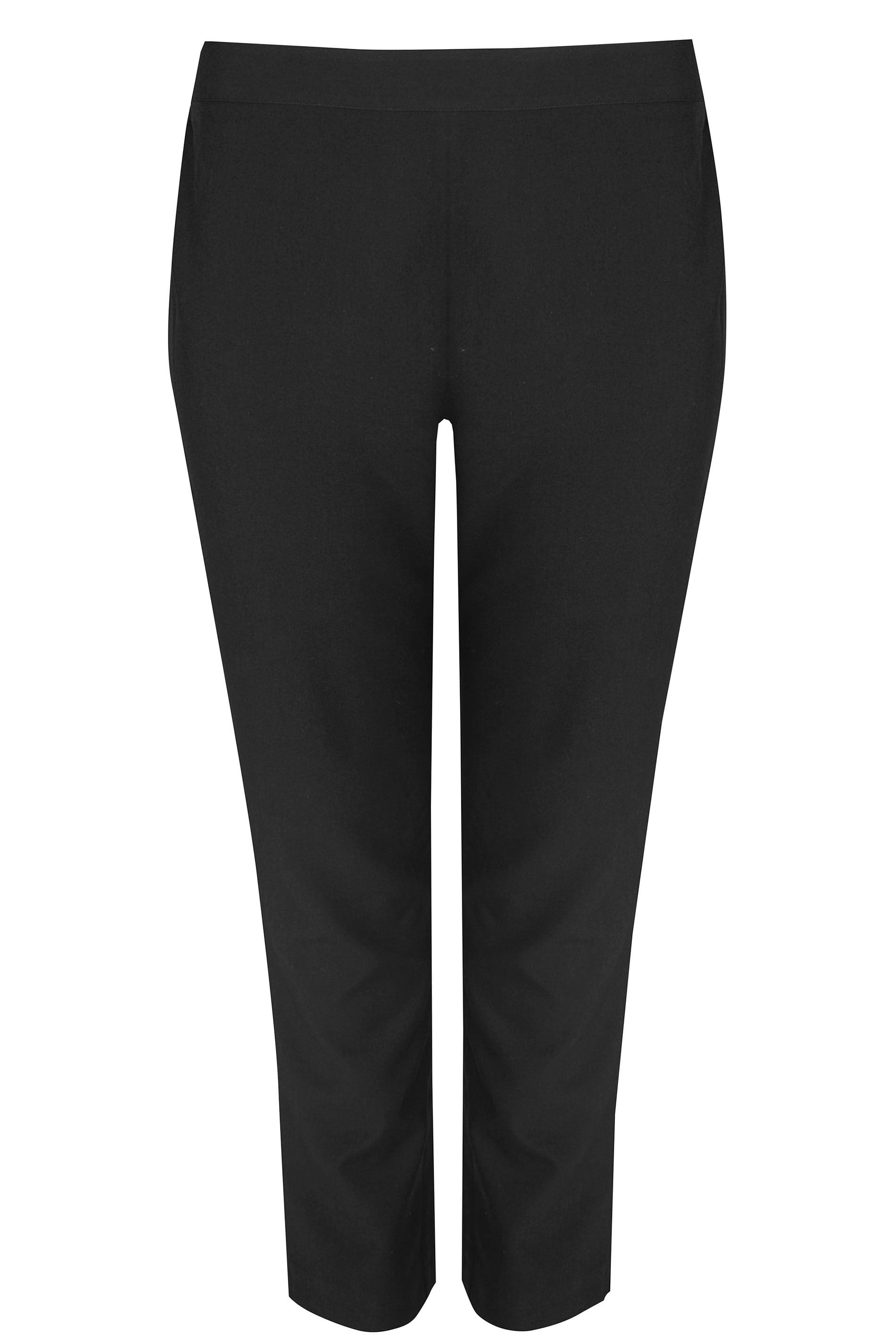 Curve Black Elasticated Tapered Trousers 1