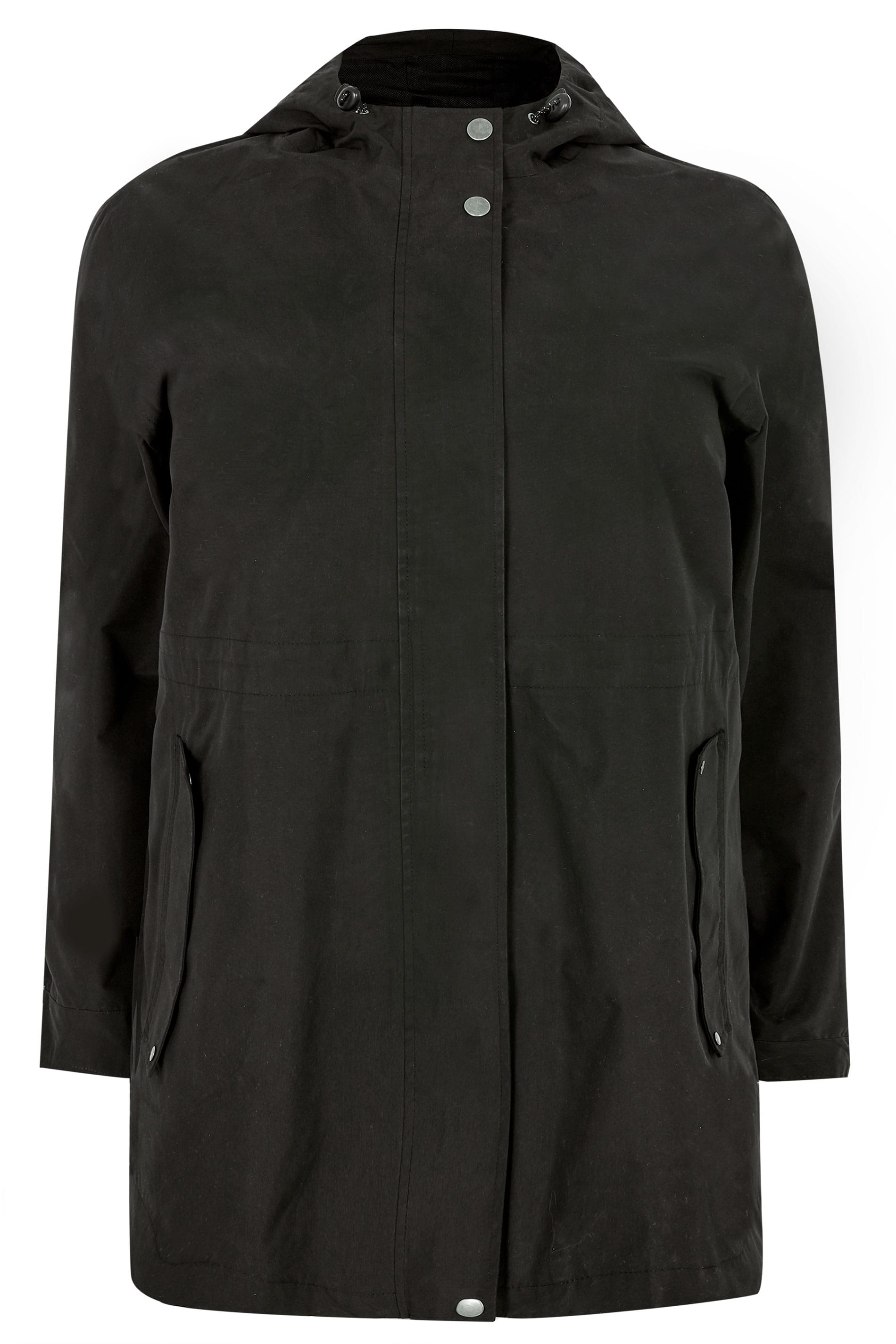 Plus Size Black Waterproof Jacket | Sizes 16 to 36 | Yours Clothing