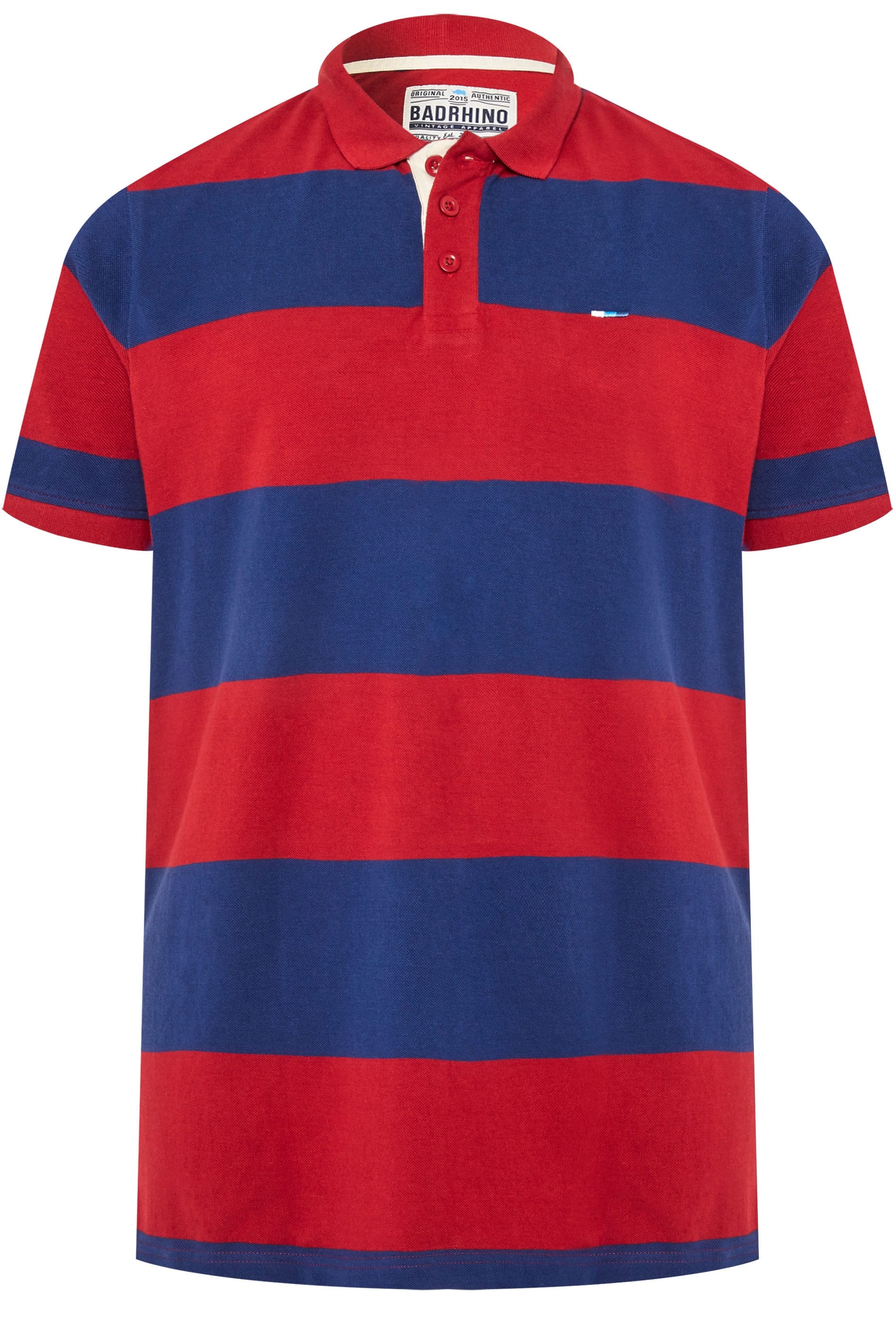 BadRhino Red & Blue Striped Polo Shirt | Sizes Medium-8XL | BadRhino