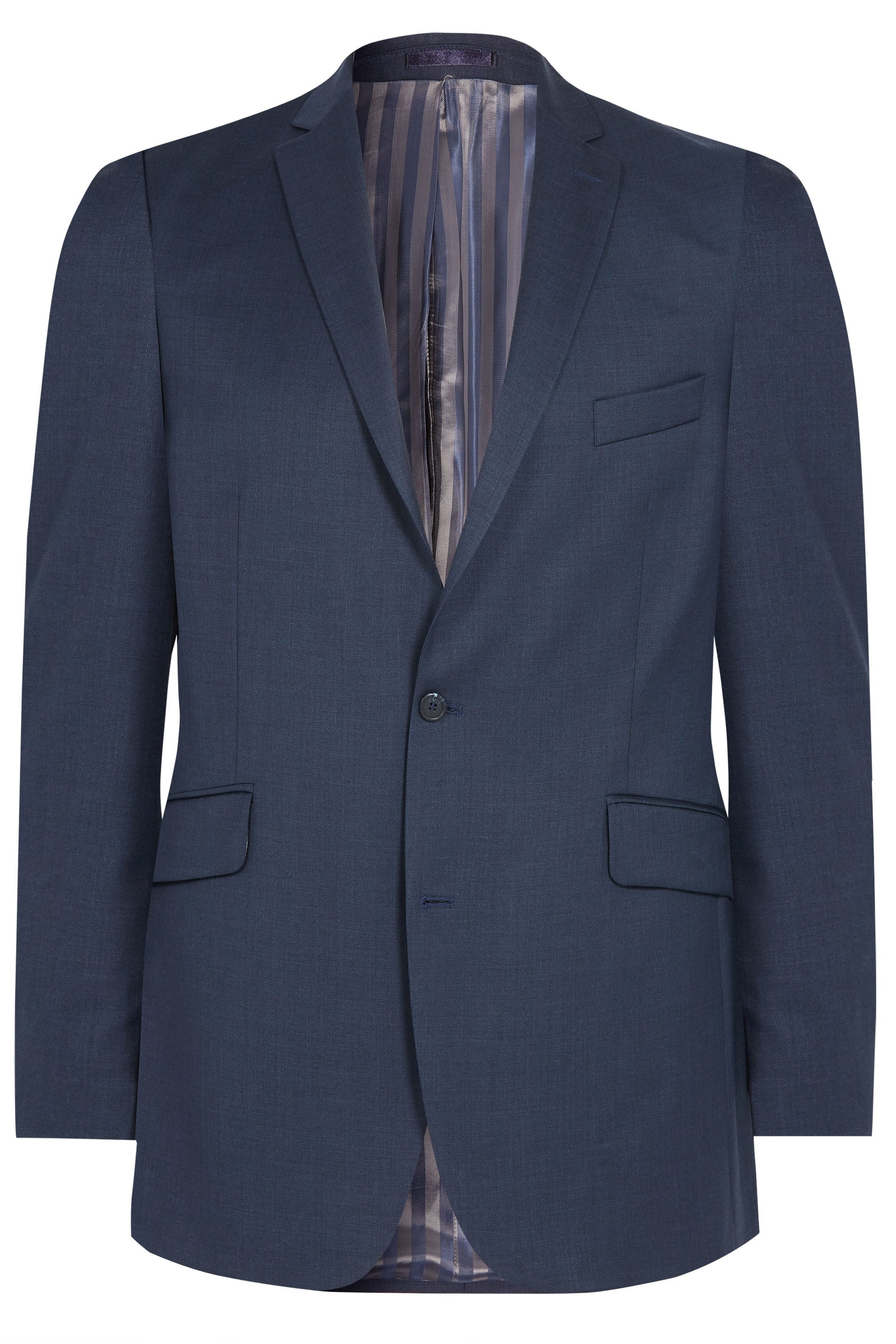 BadRhino Navy Blue Sharkskin Suit Jacket | Sizes 44
