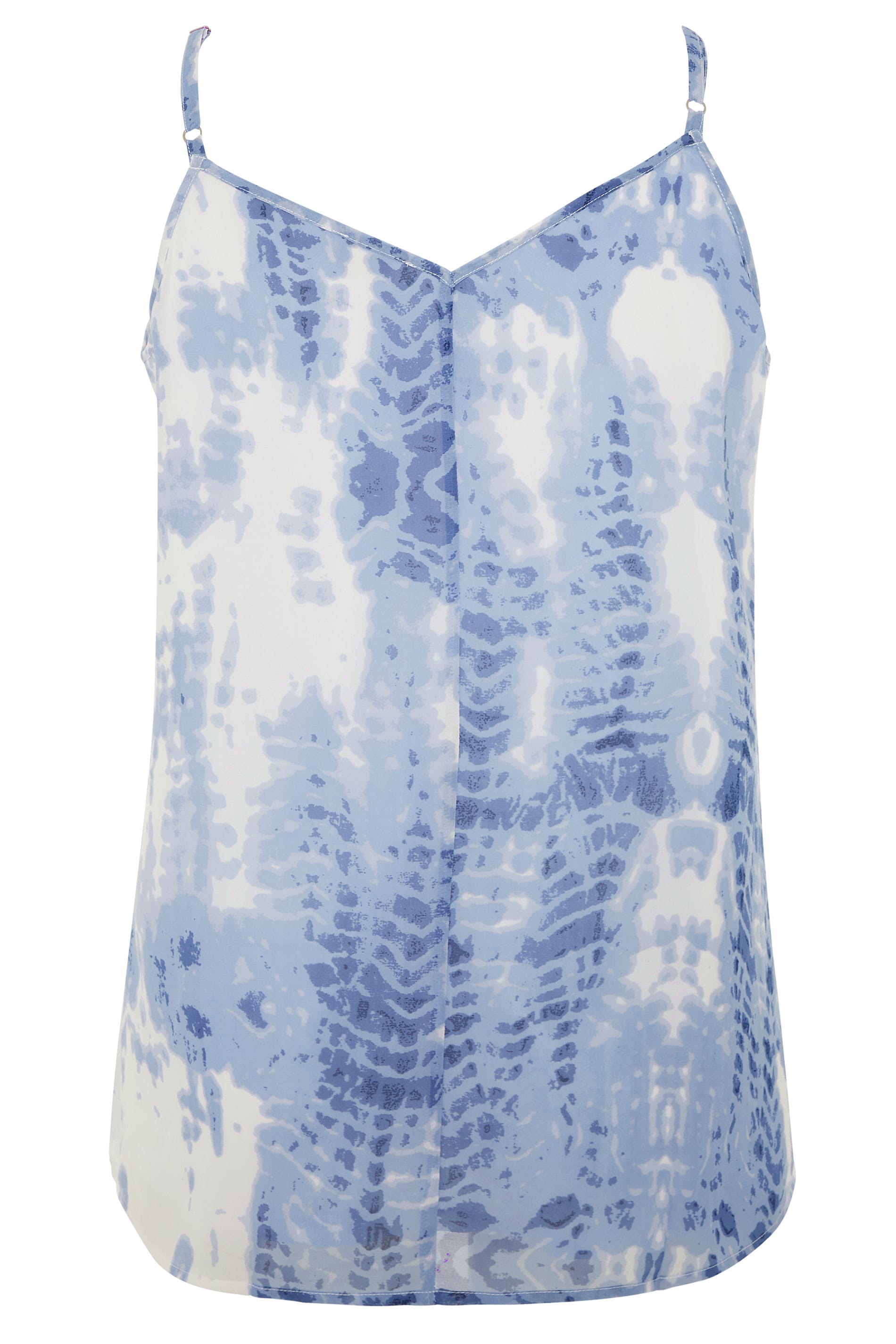 YOURS LONDON Blue Tie Dye Layered Cami Top | Yours Clothing