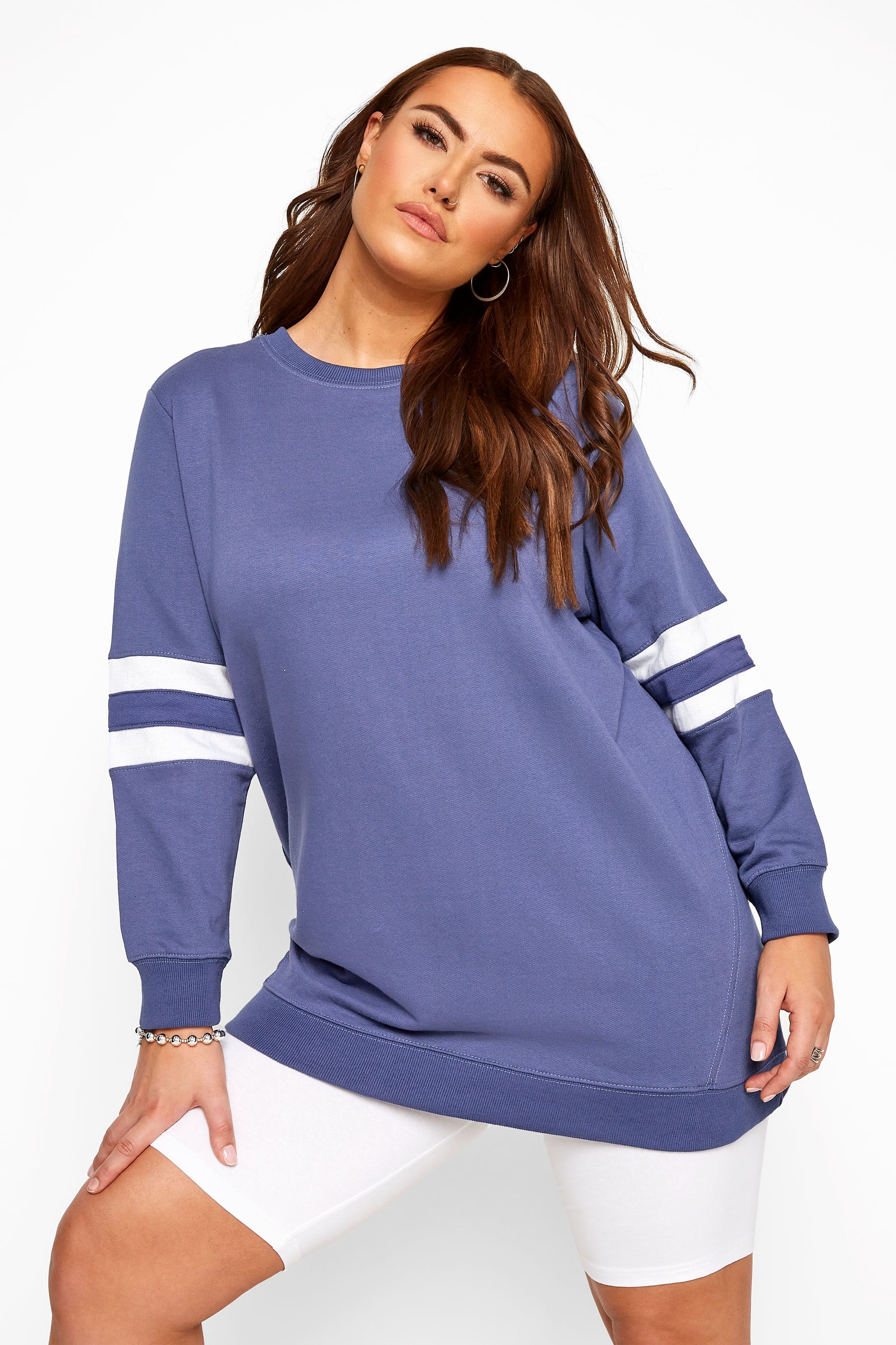 Download Yours Clothing Womens Plus Size Varsity Longline ...