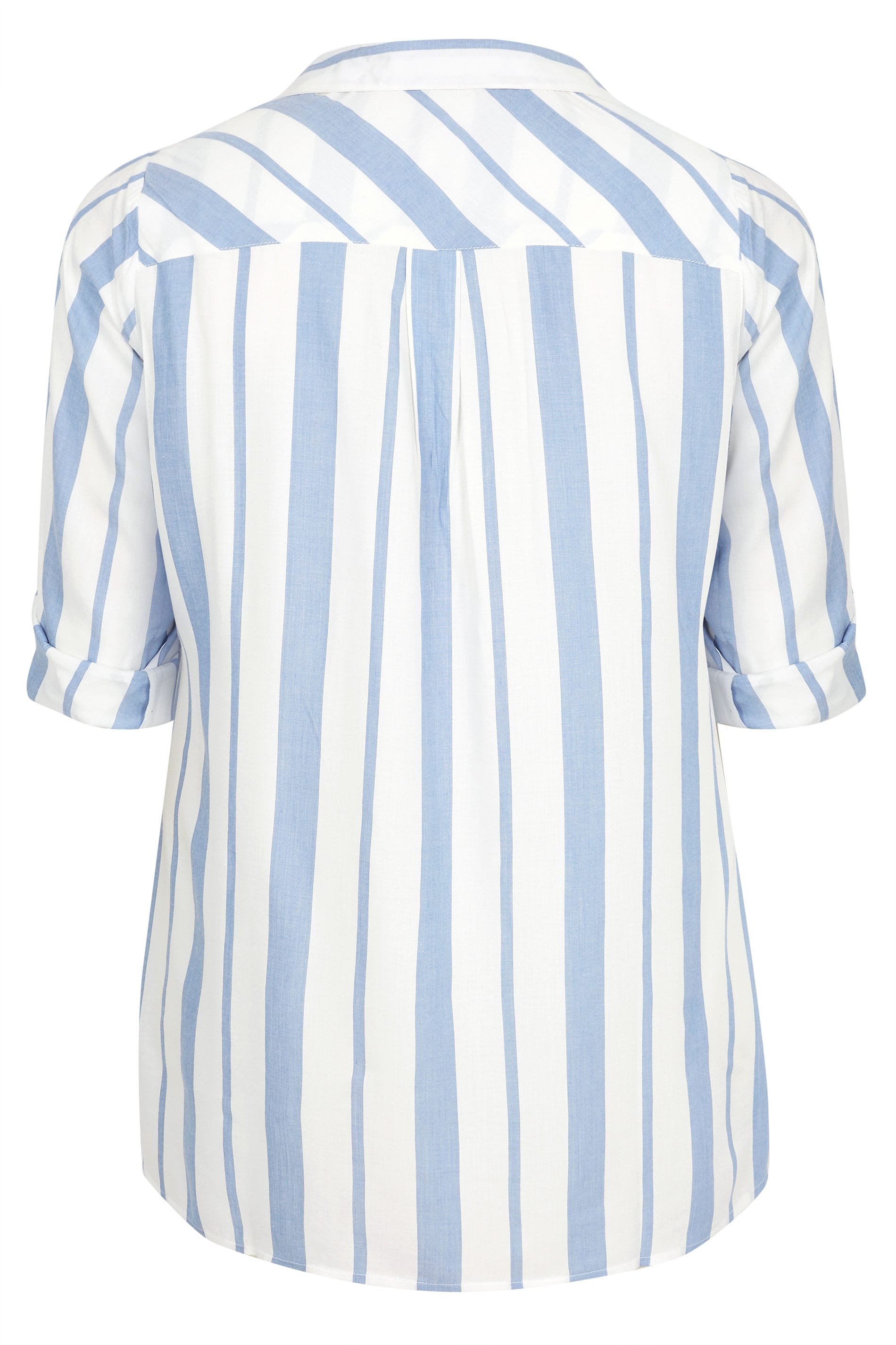 Blue & White Oversized Striped Shirt | Sizes 16 to 36 | Yours Clothing