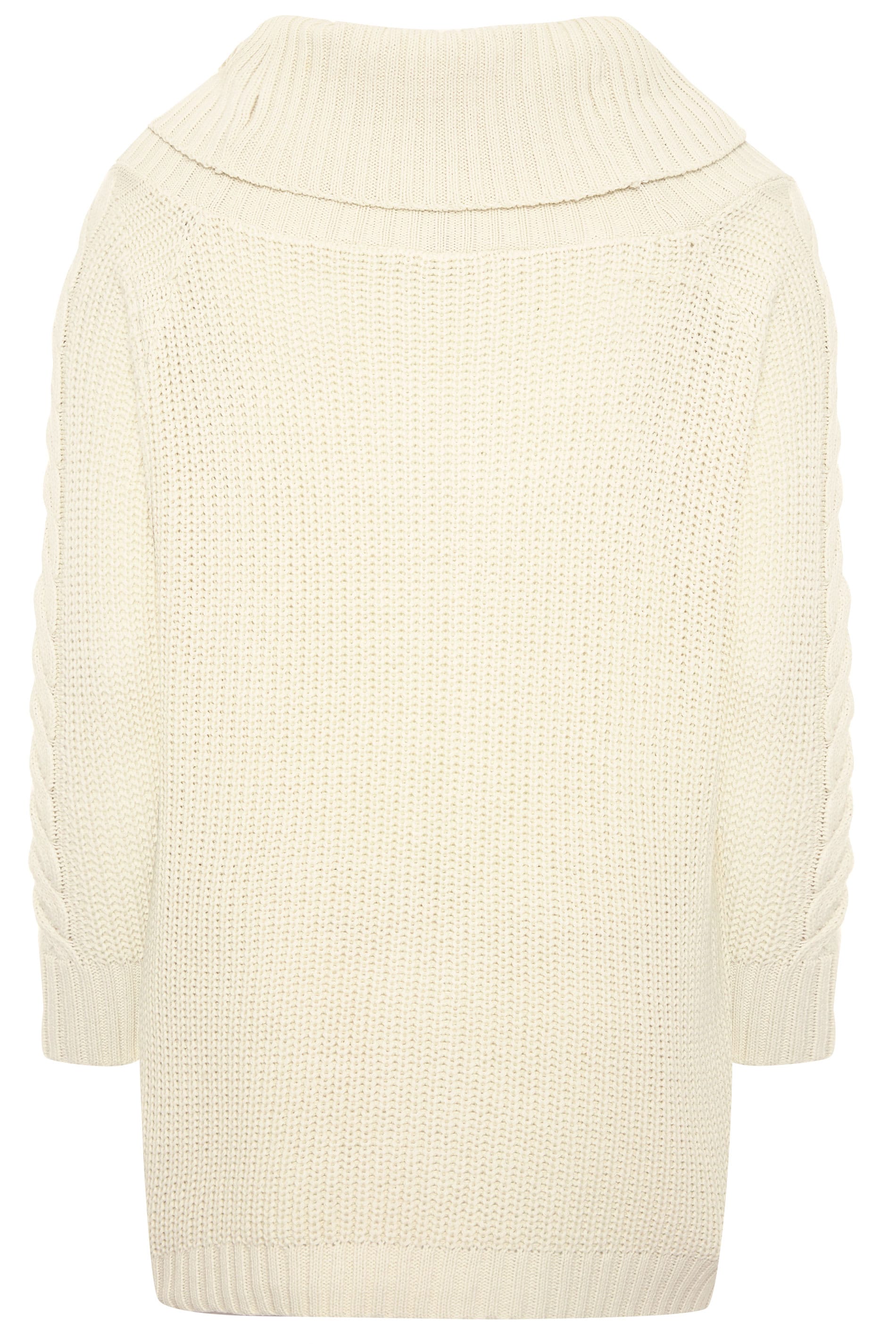 Cream Cable Knit Longline Jumper | Yours Clothing