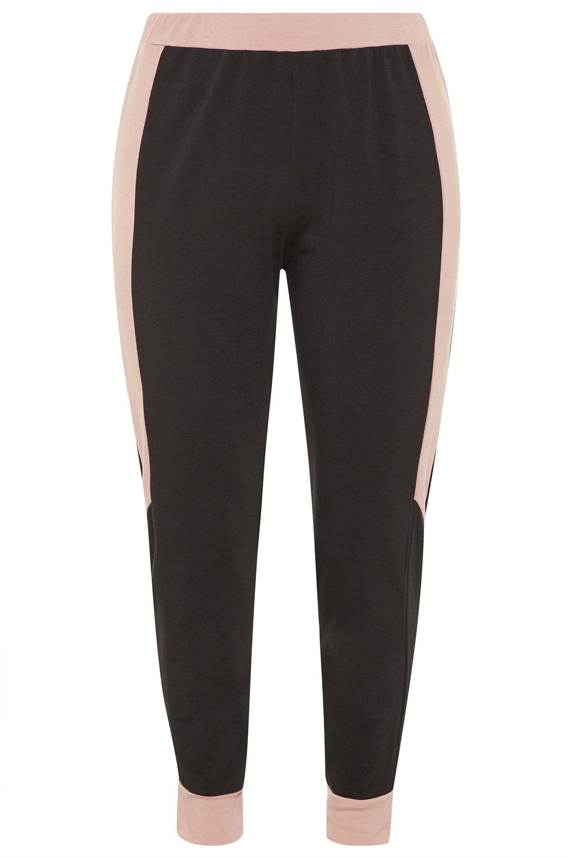 LIMITED COLLECTION Black & Blush Pink Colour Block Lounge Joggers ...