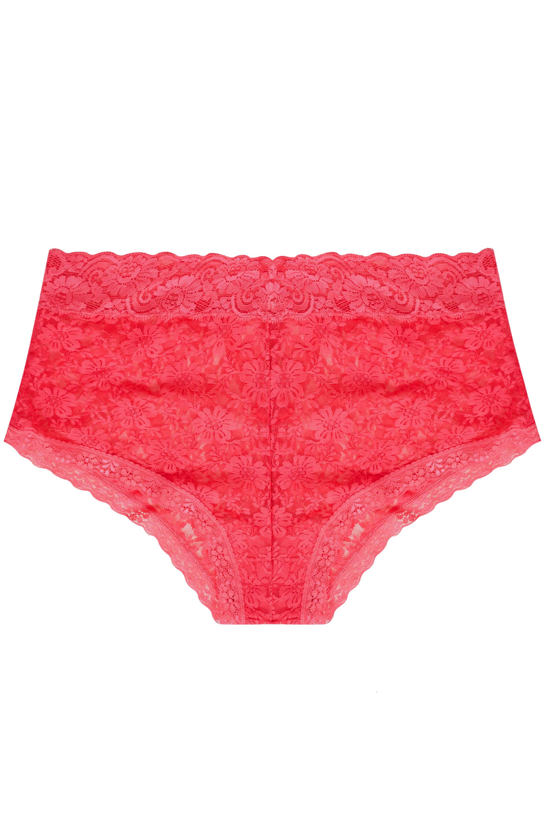 Coral Lace Briefs | Yours Clothing