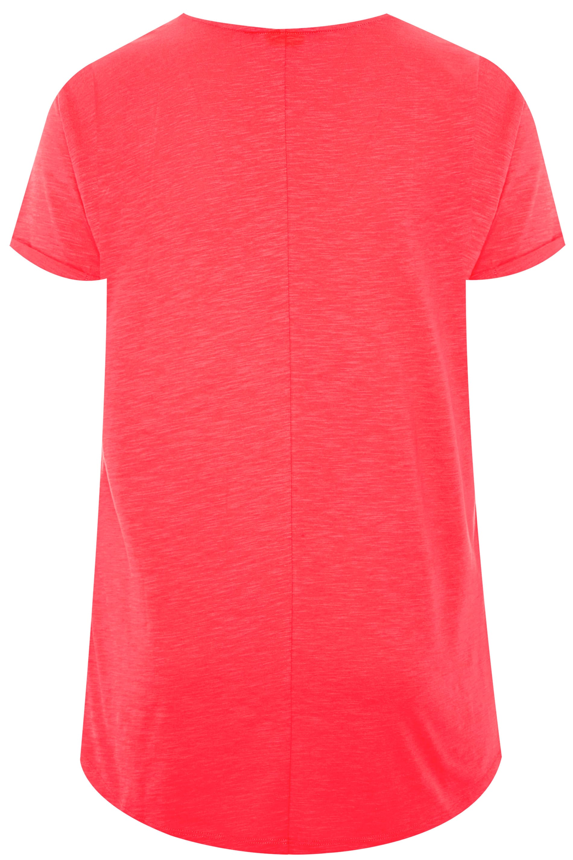 Coral Pink Mock Pocket T-Shirt | Yours Clothing