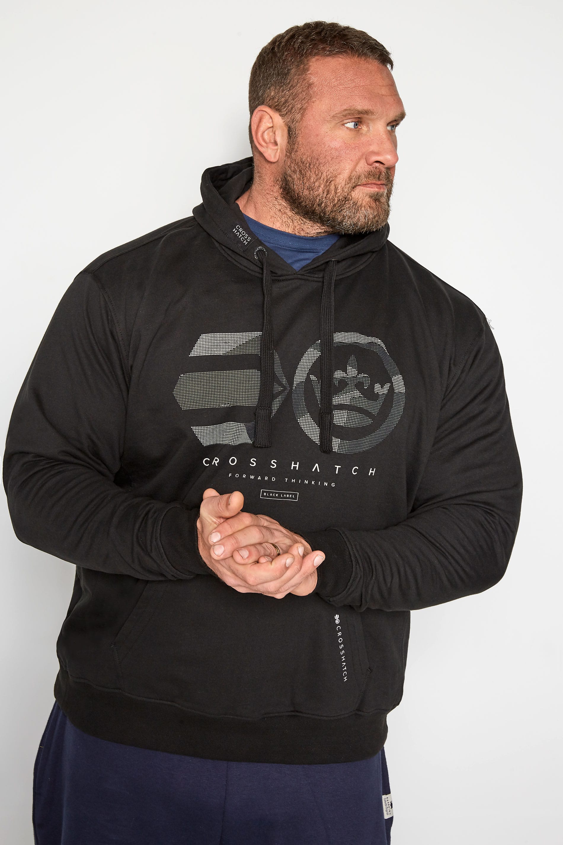 CROSSHATCH Black Graphic Hoodie| BadRhino | BadRhino