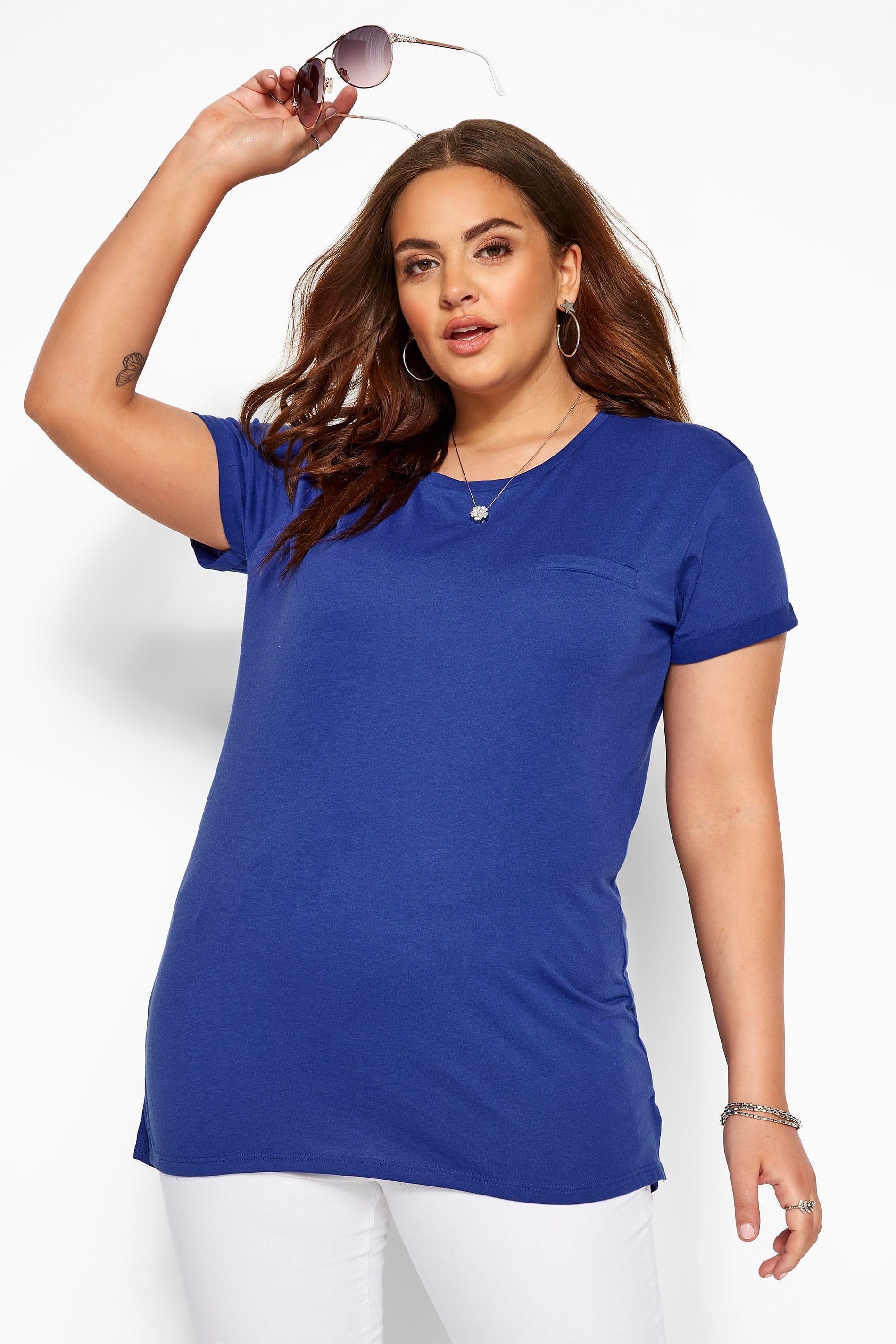 Download Cobalt Blue Mock Pocket T-Shirt | Plus Sizes 16 to 36 ...