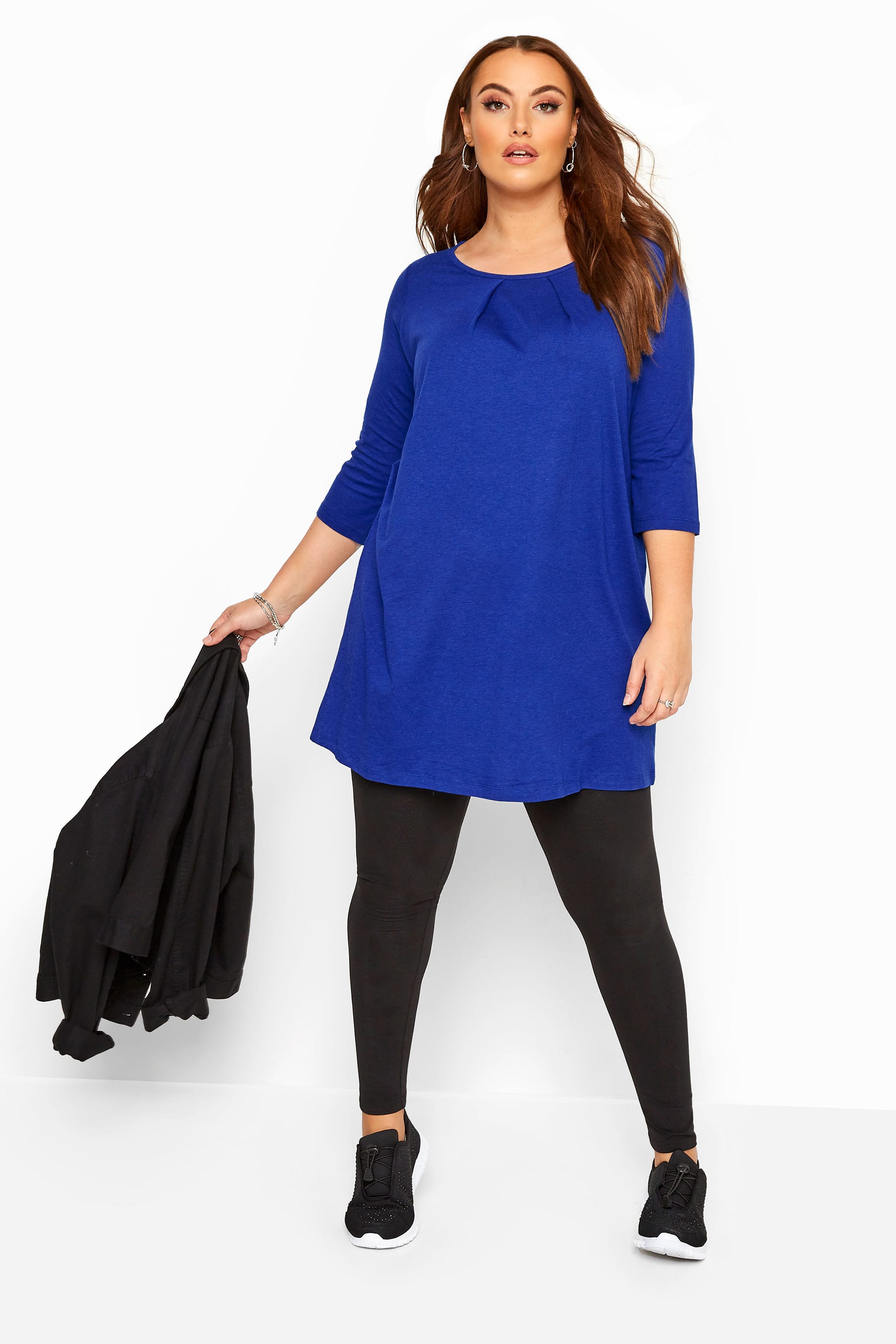 Cobalt Blue Tunic With Pleated Front | Yours Clothing