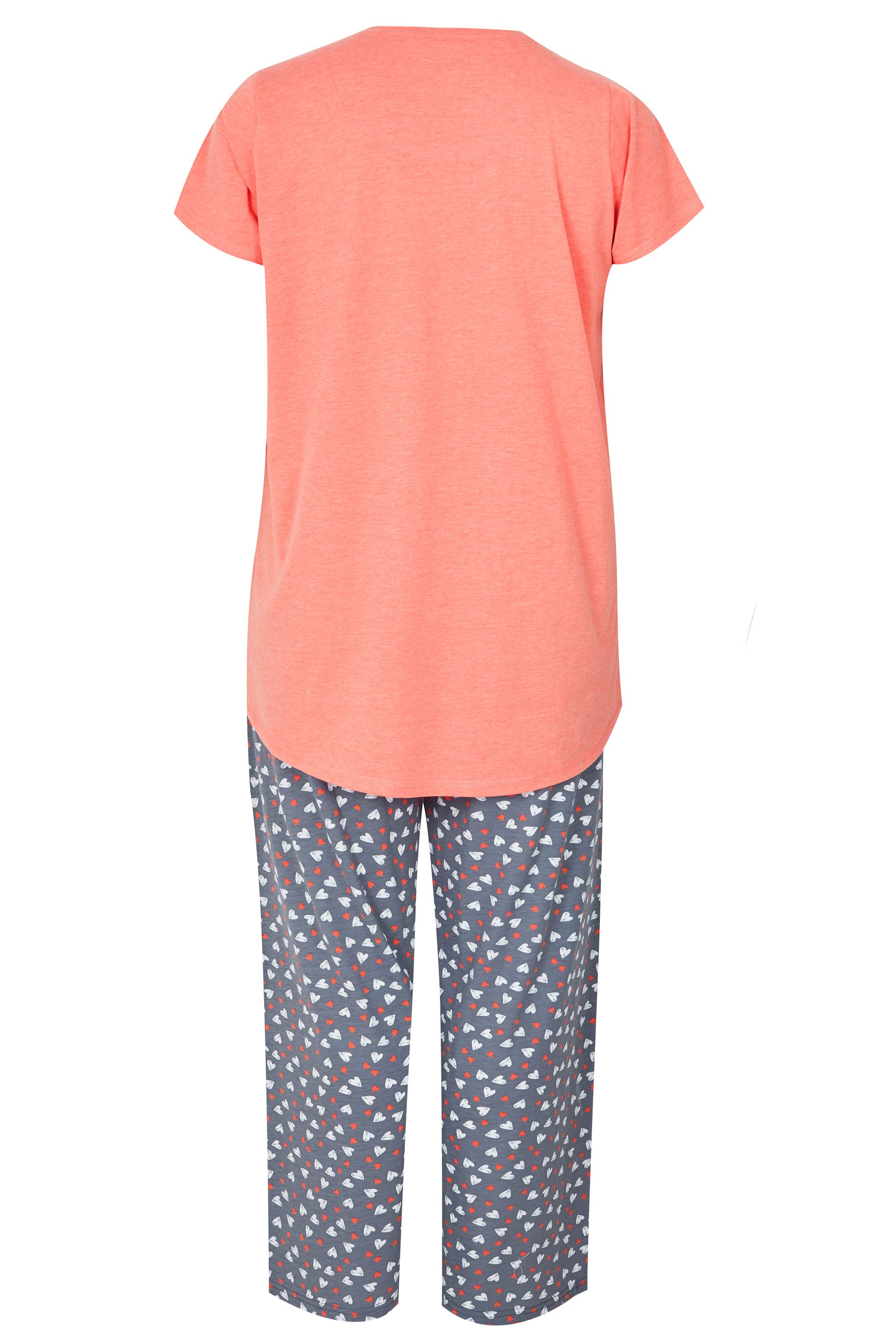 Plus Size Coral 'Queen' Pyjama Set | Sizes 16 to 36 | Yours Clothing