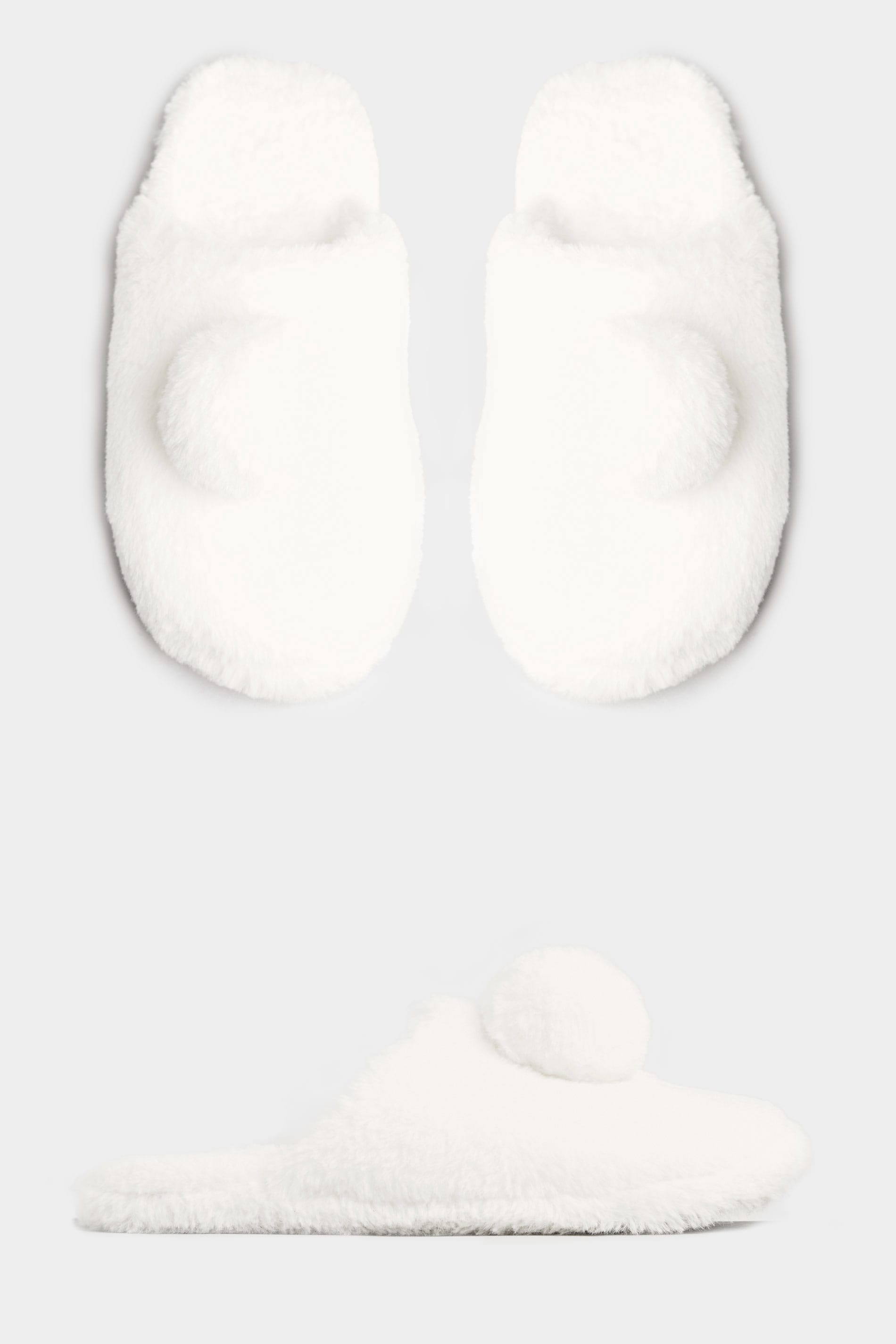 white pom pom slippers