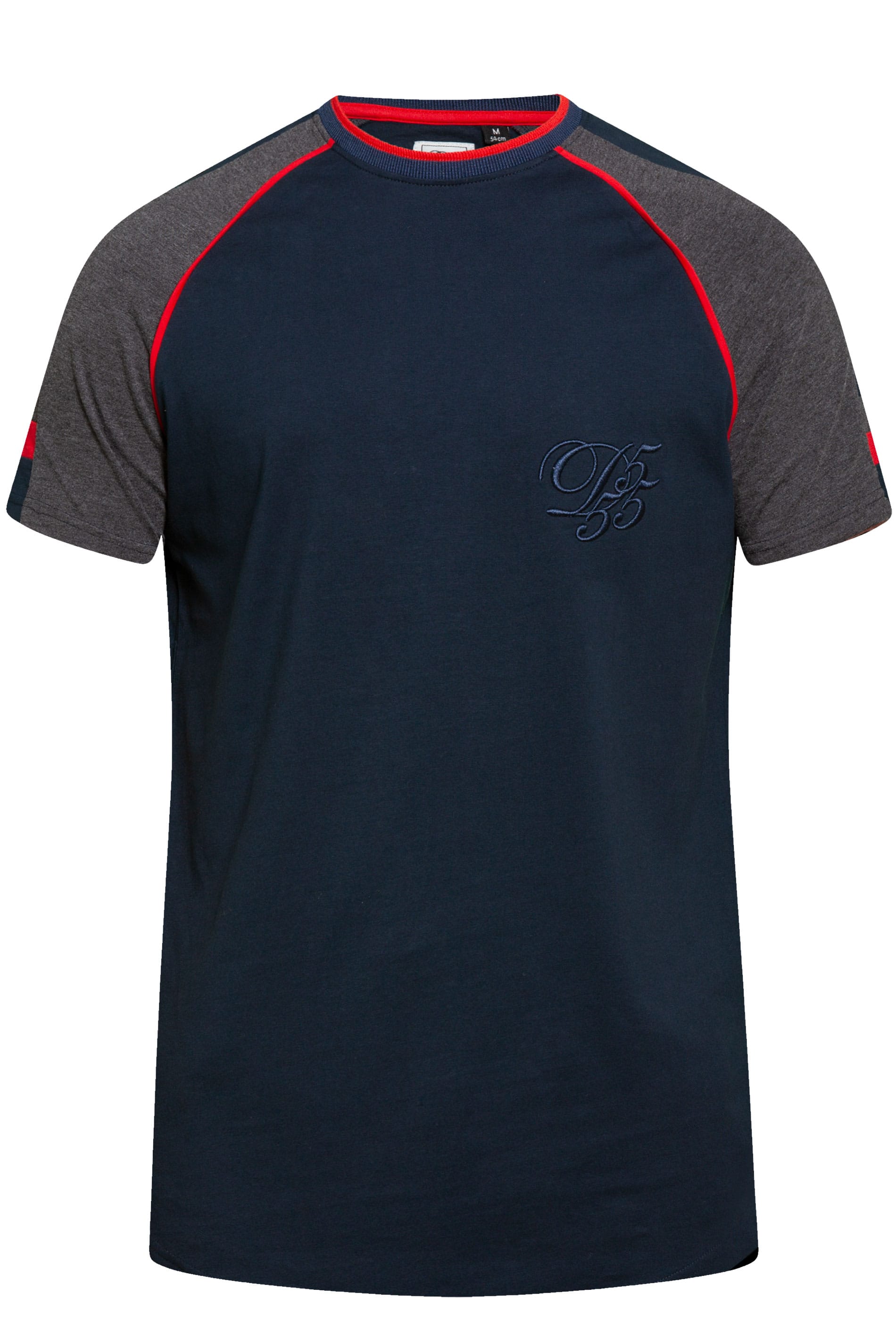 D555 Couture Navy Piping T-Shirt | BadRhino