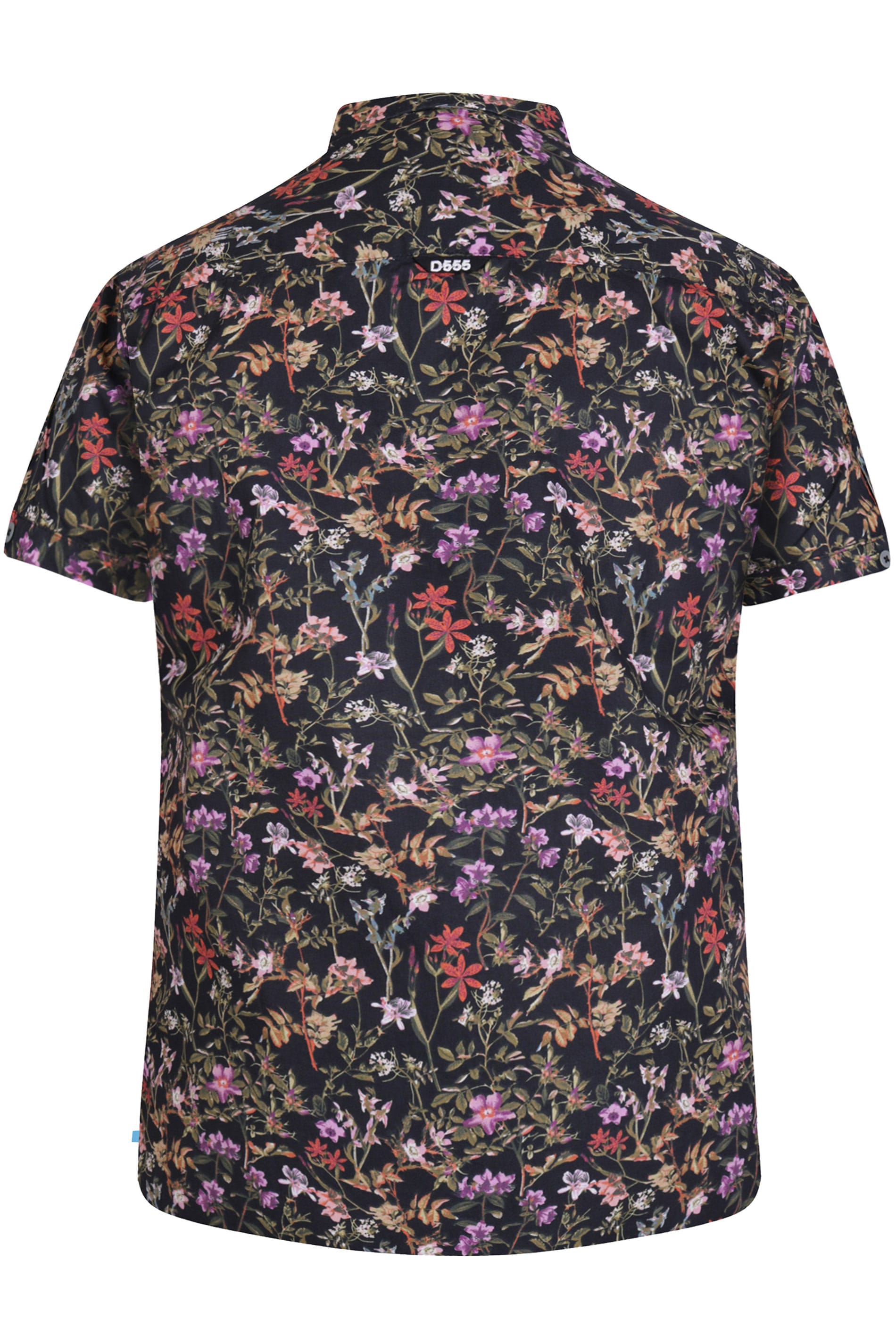 D555 Black Floral Print Shirt | BadRhino