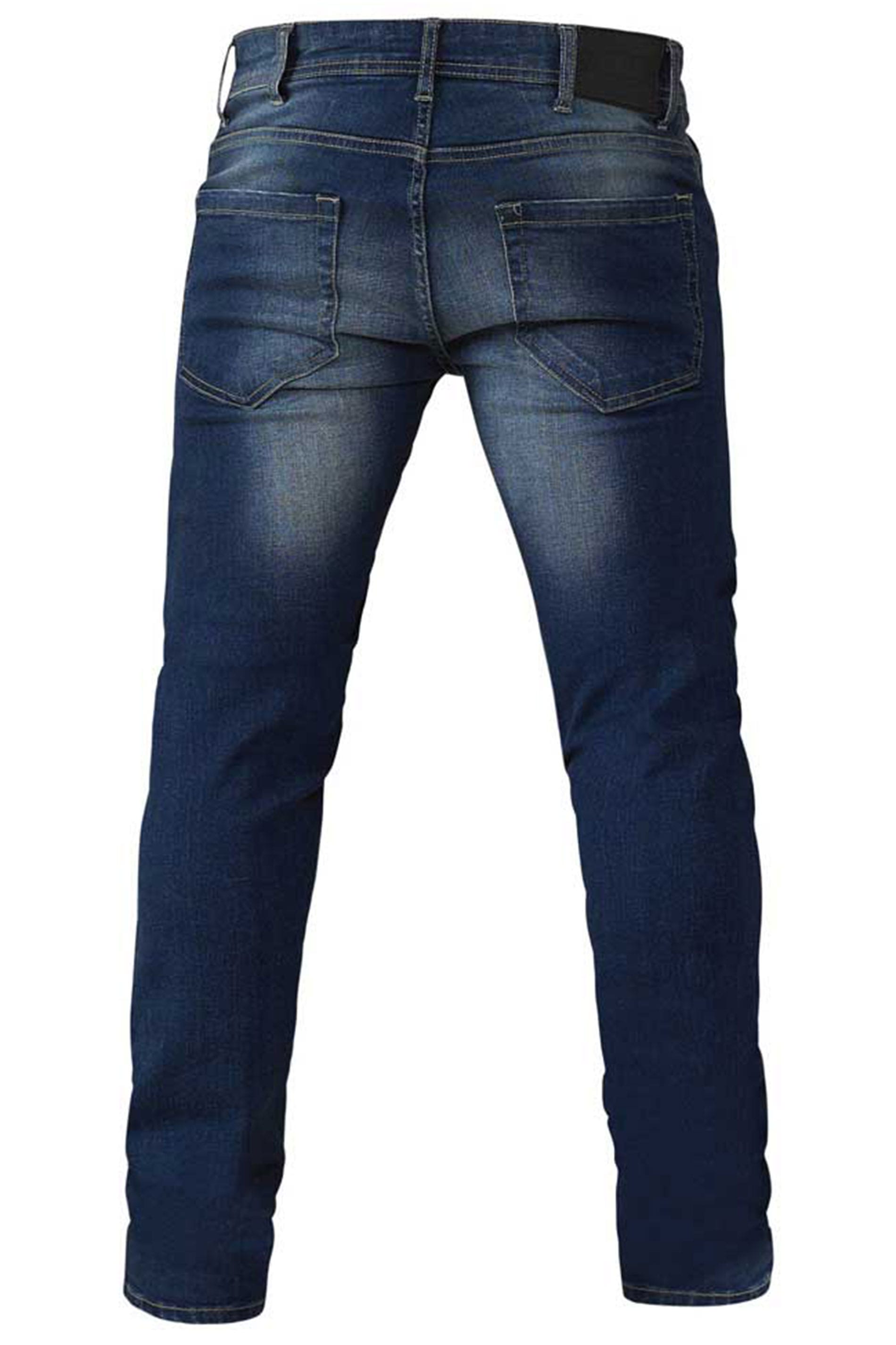 D555 Blue Tapered Stretch Denim Jeans | BadRhino