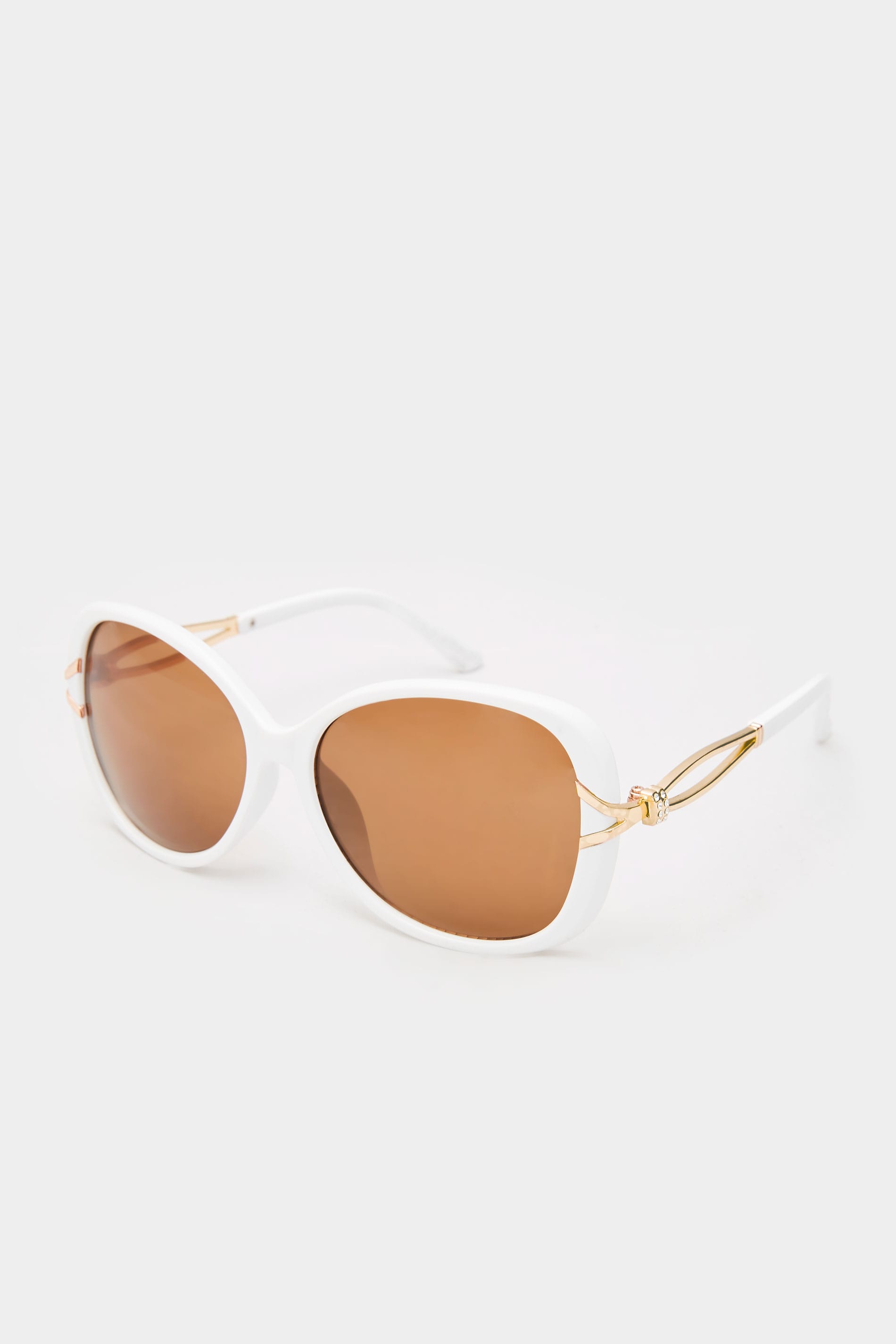 White Oversized Knot Sunglasses 1