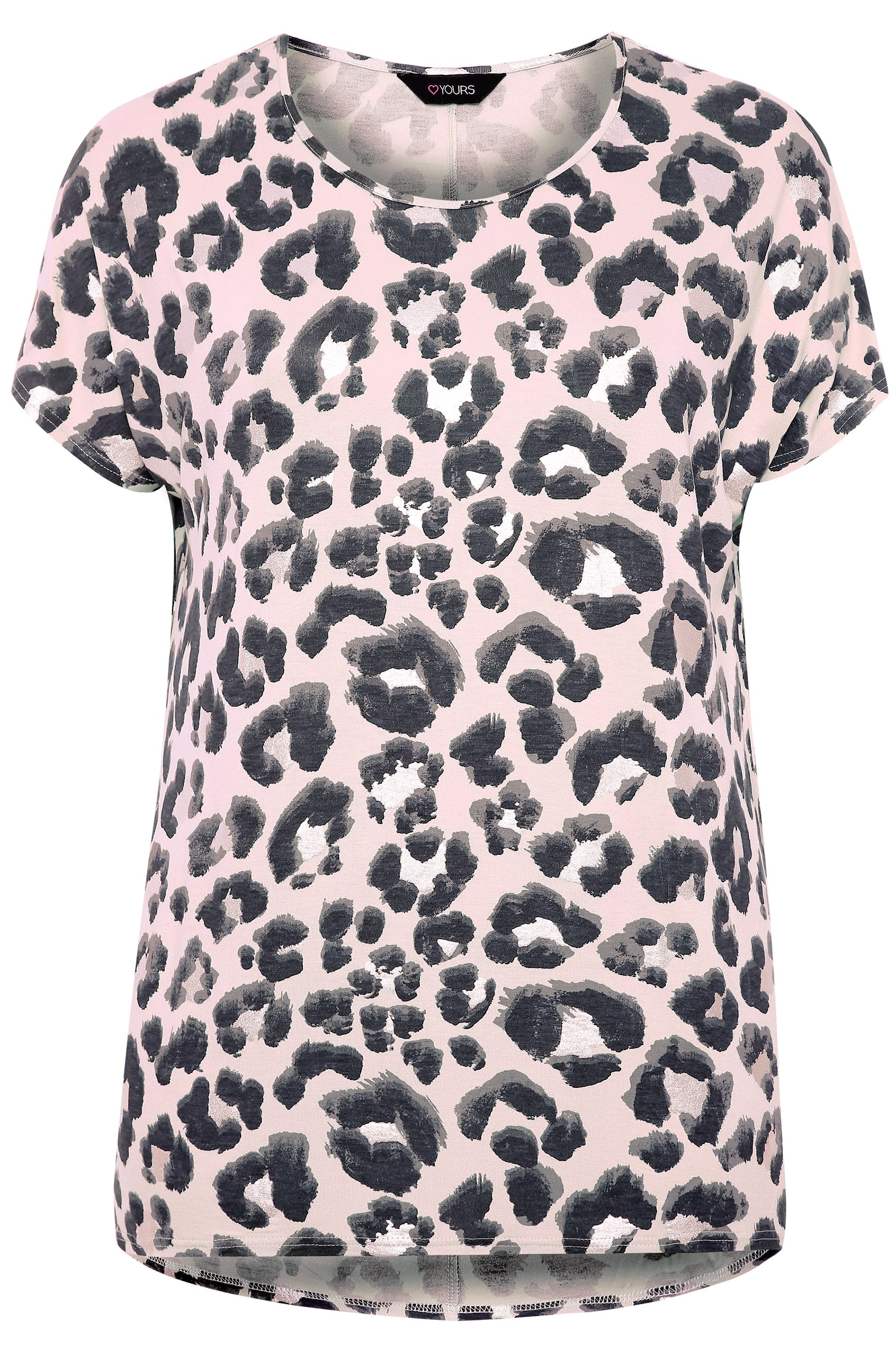 Pink Foil Animal Print Top | Yours Clothing