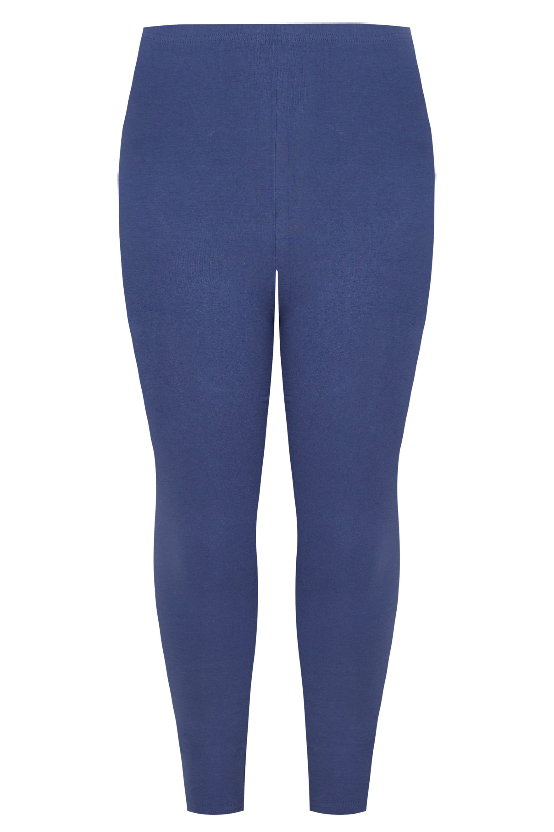 Denim Blue Cotton Essential Leggings, Plus size 16 to 36 Yours Clothing